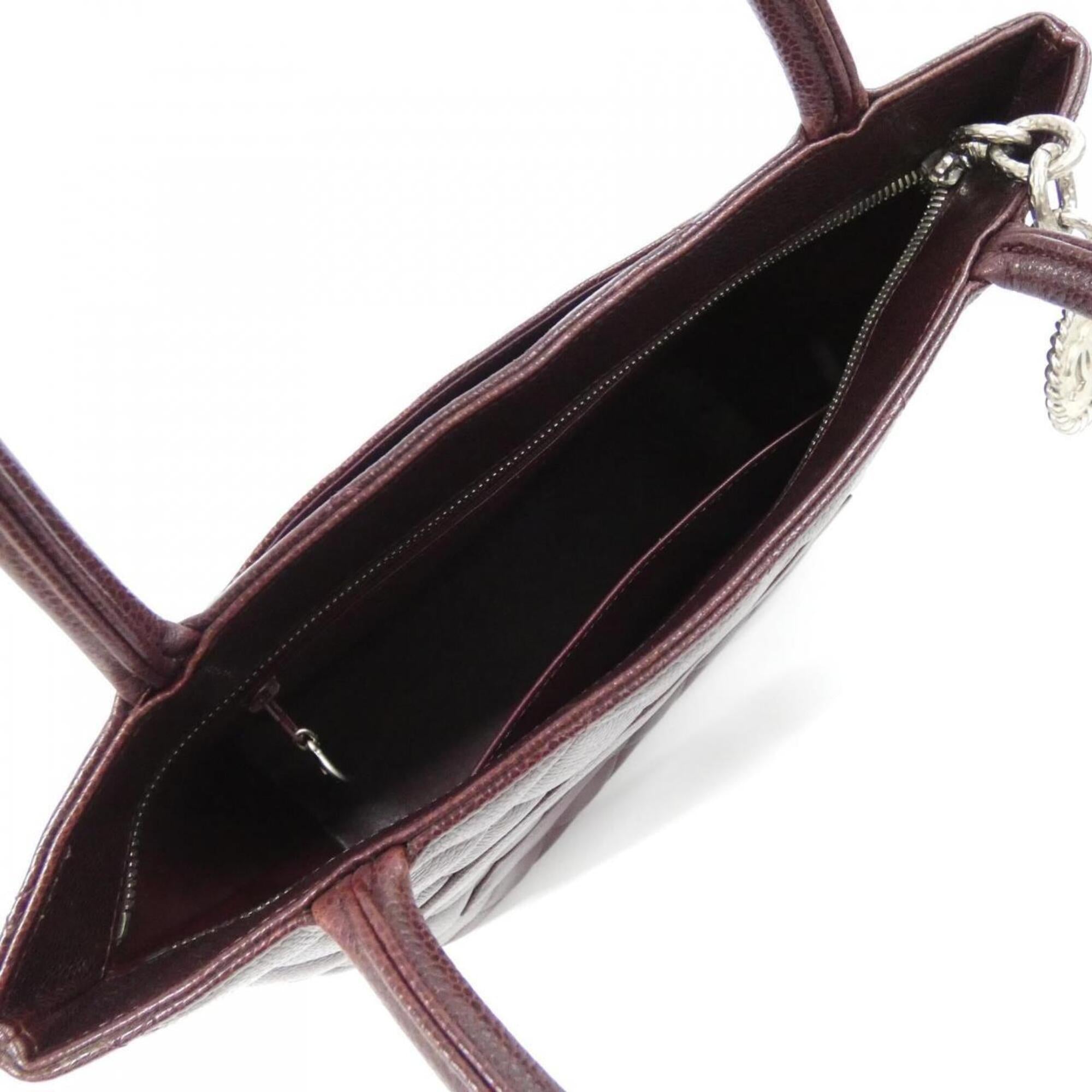 Chanel Bordeaux Grained Calfskin Handbag (Pre-Owned)