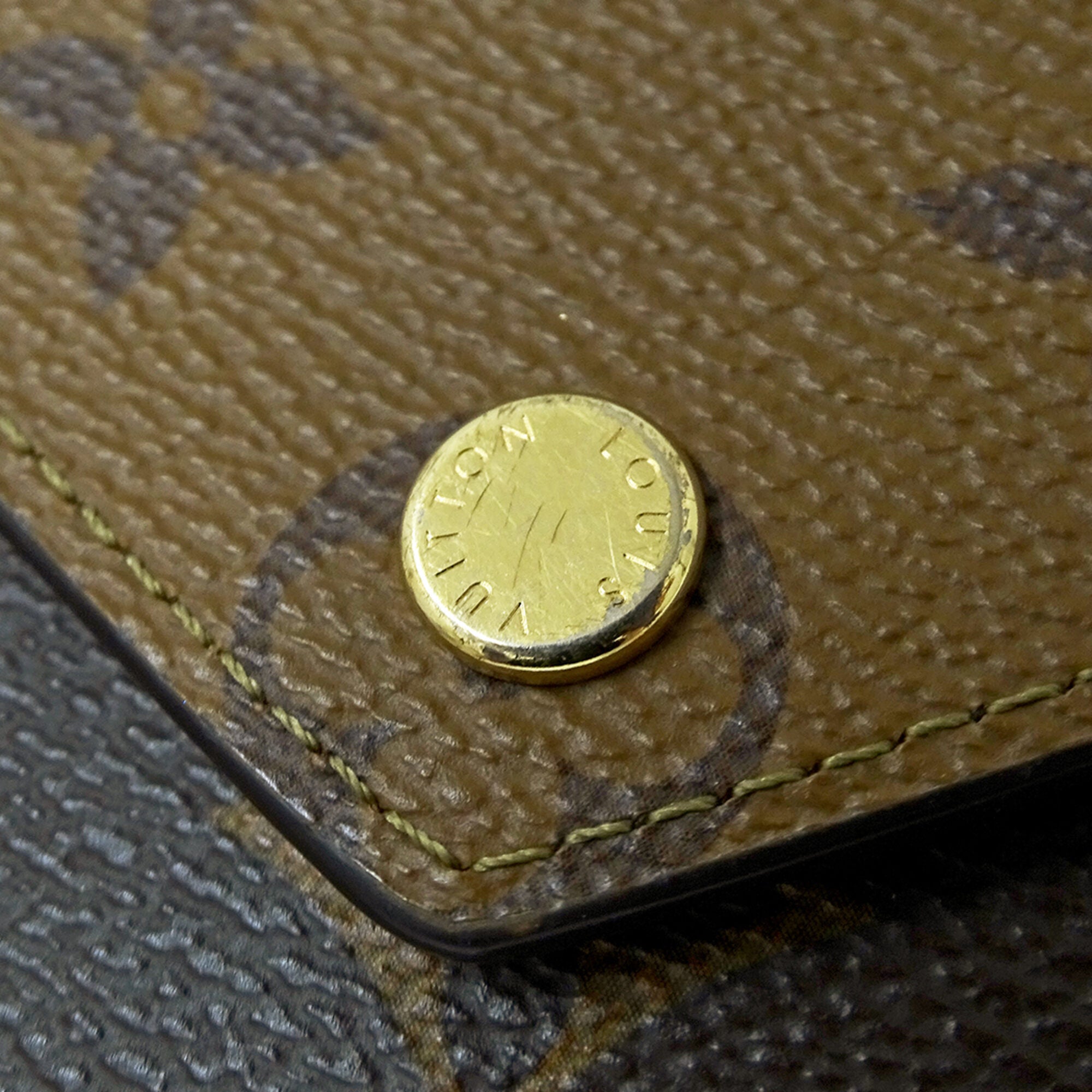 Louis Vuitton Monogram Reverse Monogram Reverse Monogram Canvas Wallet (Tri-Fold) (Pre-Owned)
