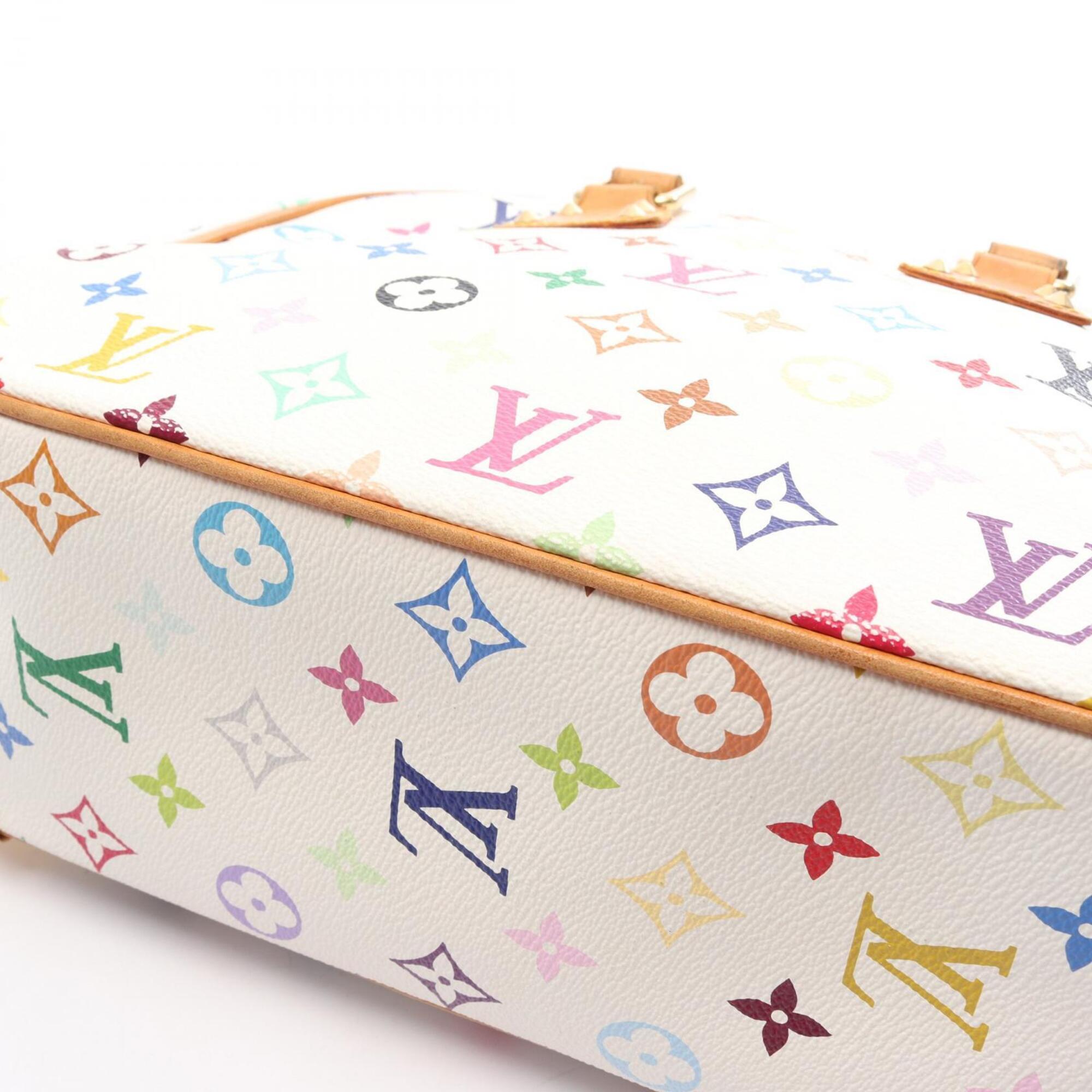 Louis Vuitton Multi-Color White Coated Canvas Leather Handbag (Pre-Owned)