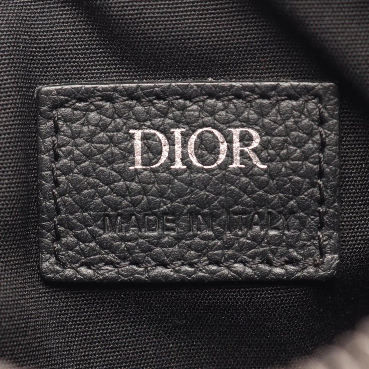 Christian Dior Black Ivory Navy Jacquard Leather Handbag Saddle Bag Shoulder Bag (Pre-Owned)