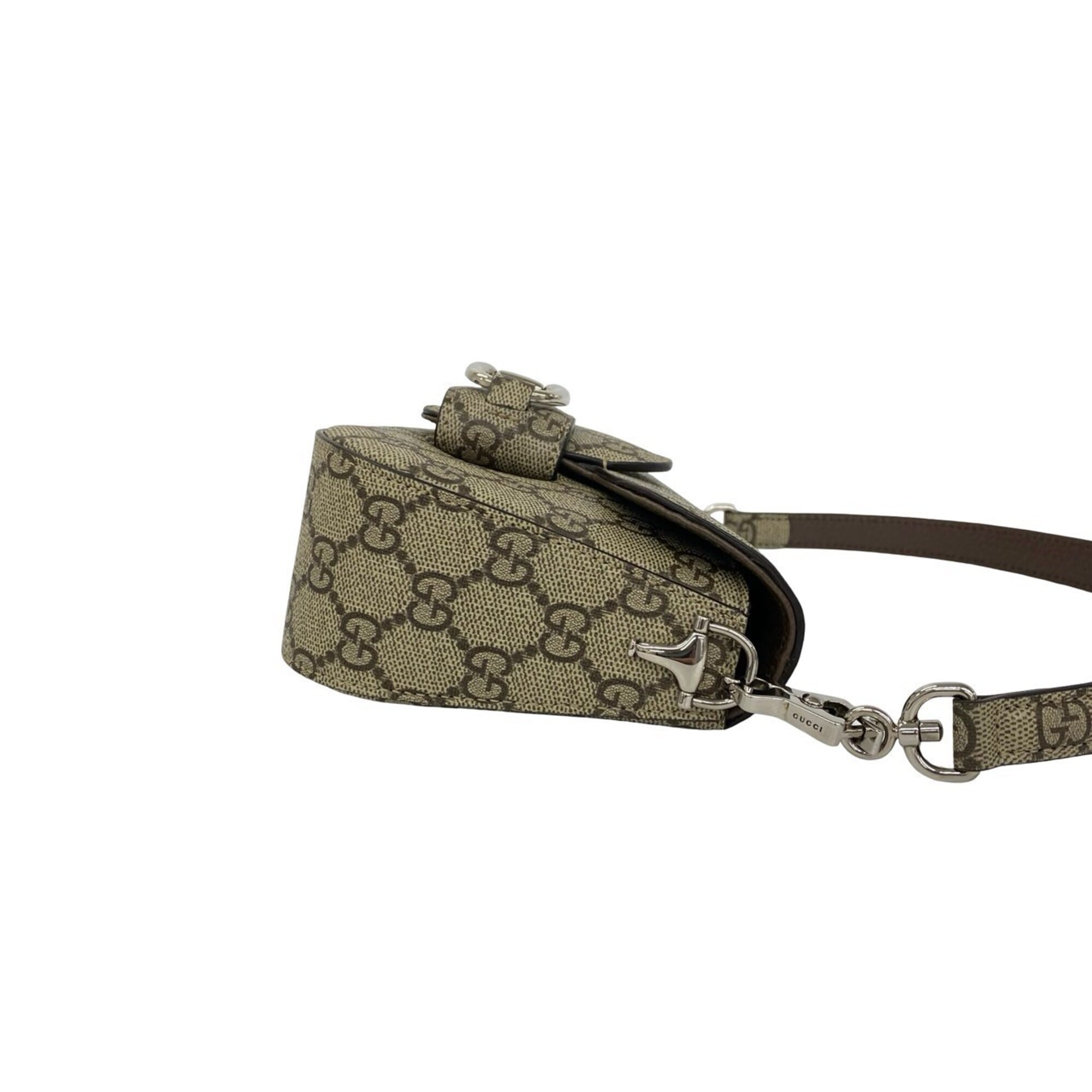 Gucci Brown Leather Pvc Handbag Shoulder Bag (Pre-Owned)