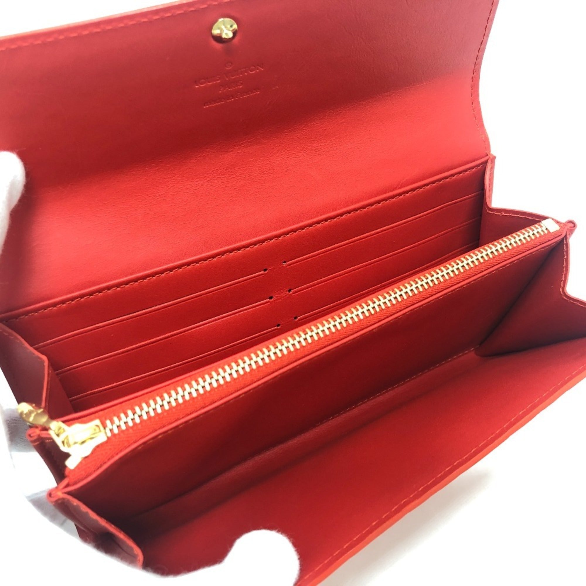 Louis Vuitton Orange Orange Sunset Monogram Vernis Long Wallet (Bi-Fold) (Pre-Owned)