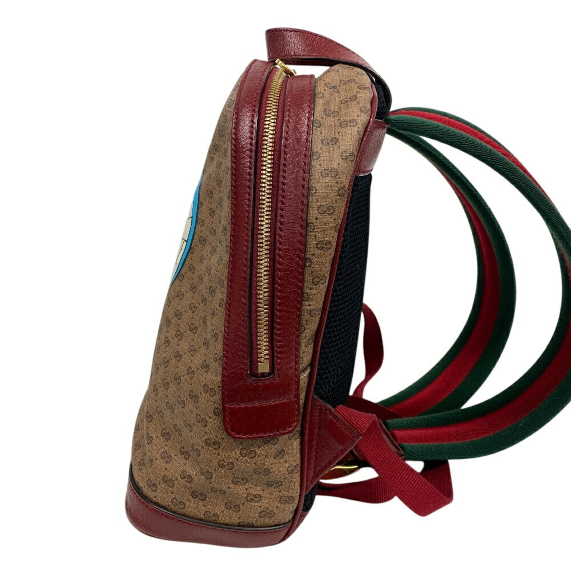Gucci Beige Red Color Gg Supreme Backpack (Pre-Owned)