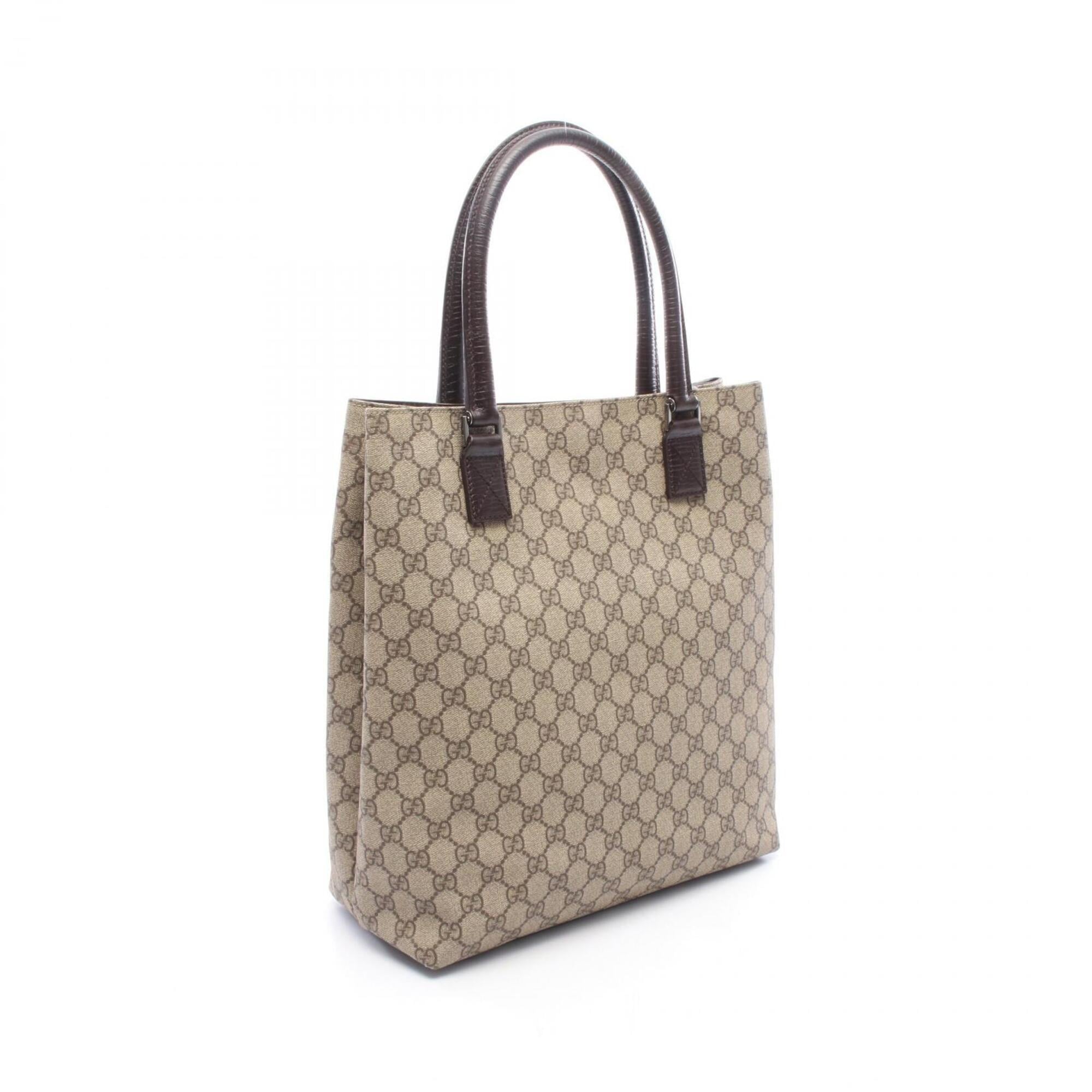 Gucci Beige Brown Gg Plus Leather Handbag Tote Bag (Pre-Owned)
