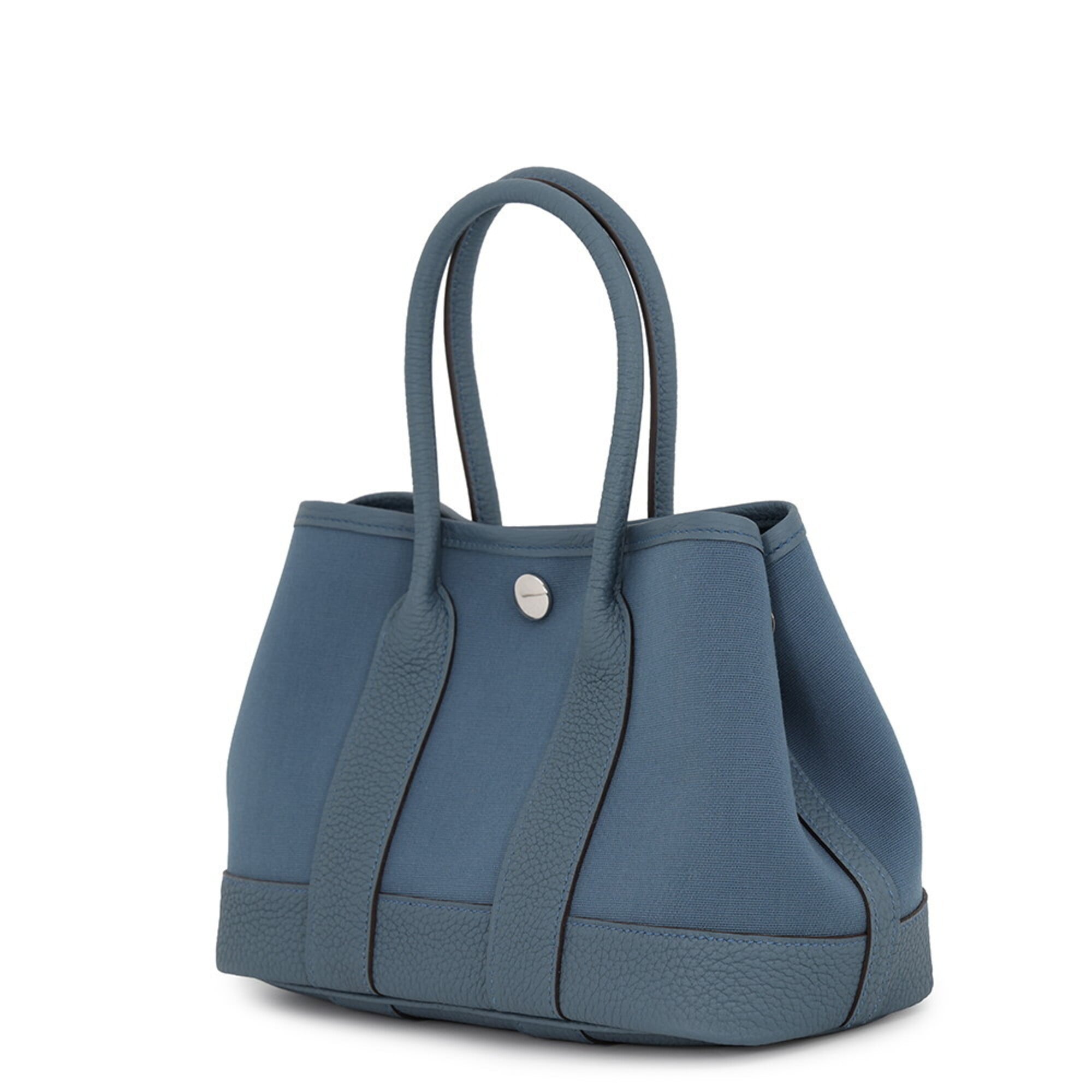 Hermes Blue Toile Officier Negonda Leather Tote Bag