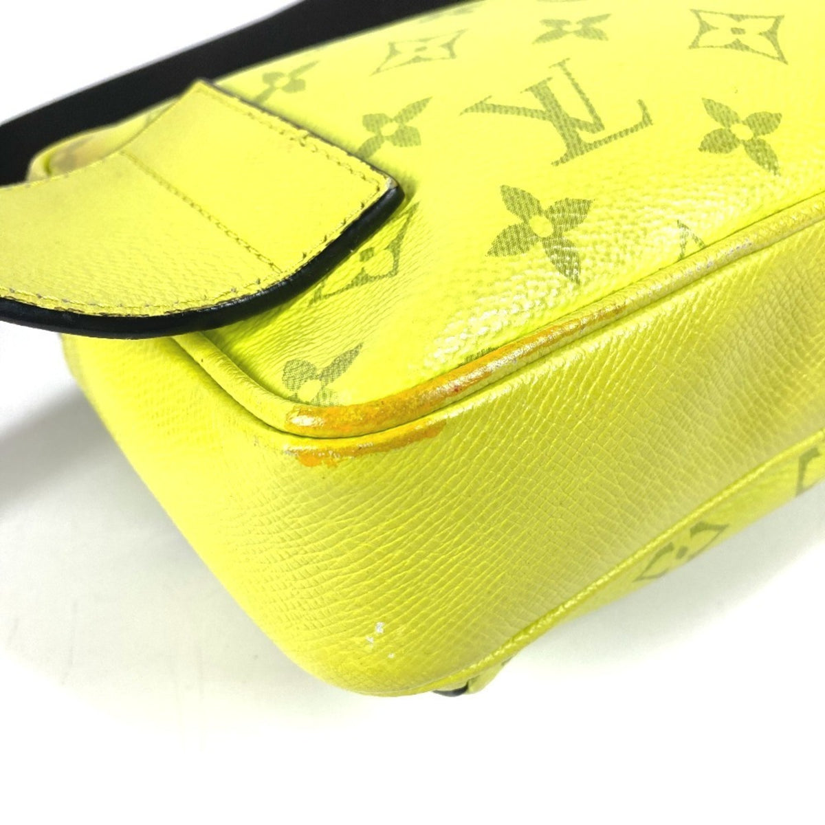 Louis Vuitton Yellow Taigarama Monogram Canvas Shoulder Bag Sling Bag (Pre-Owned)