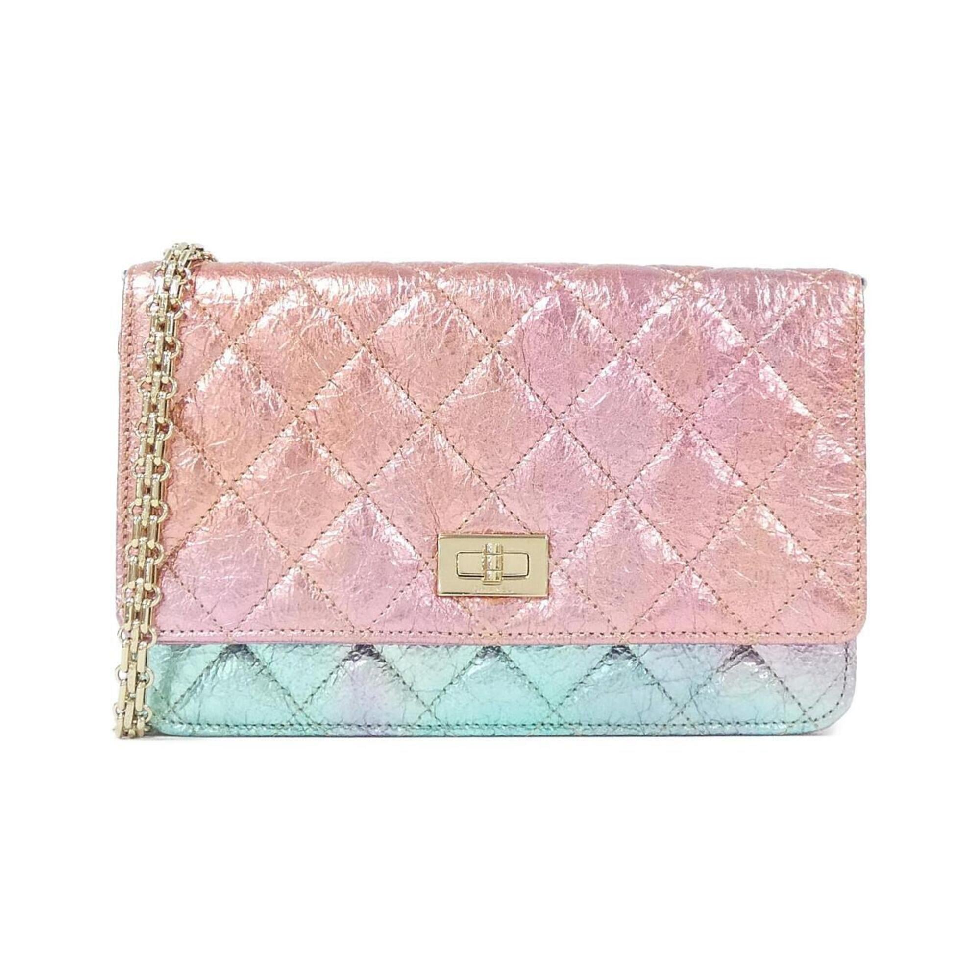 Chanel Metallic Multi-Color Leather Chain/Shoulder Wallet (Pre-Owned)