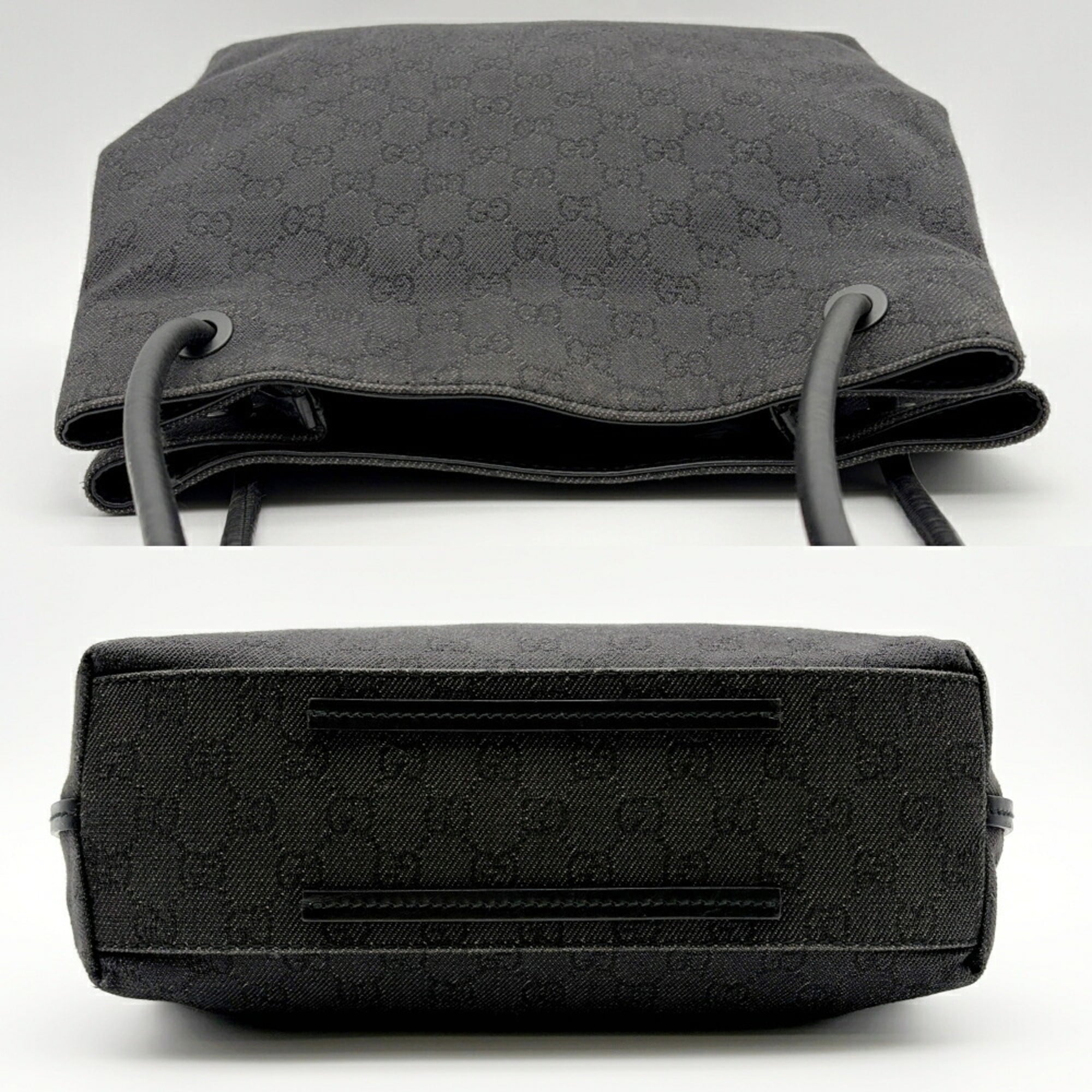 Gucci Black Gg Canvas Shoulder Bag Tote Bag (Pre-Owned)
