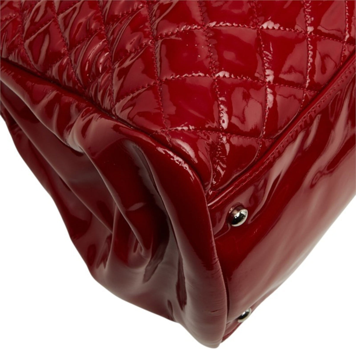 Chanel Red Color Leather Shoulder Bag Tote Bag (Pre-Owned)