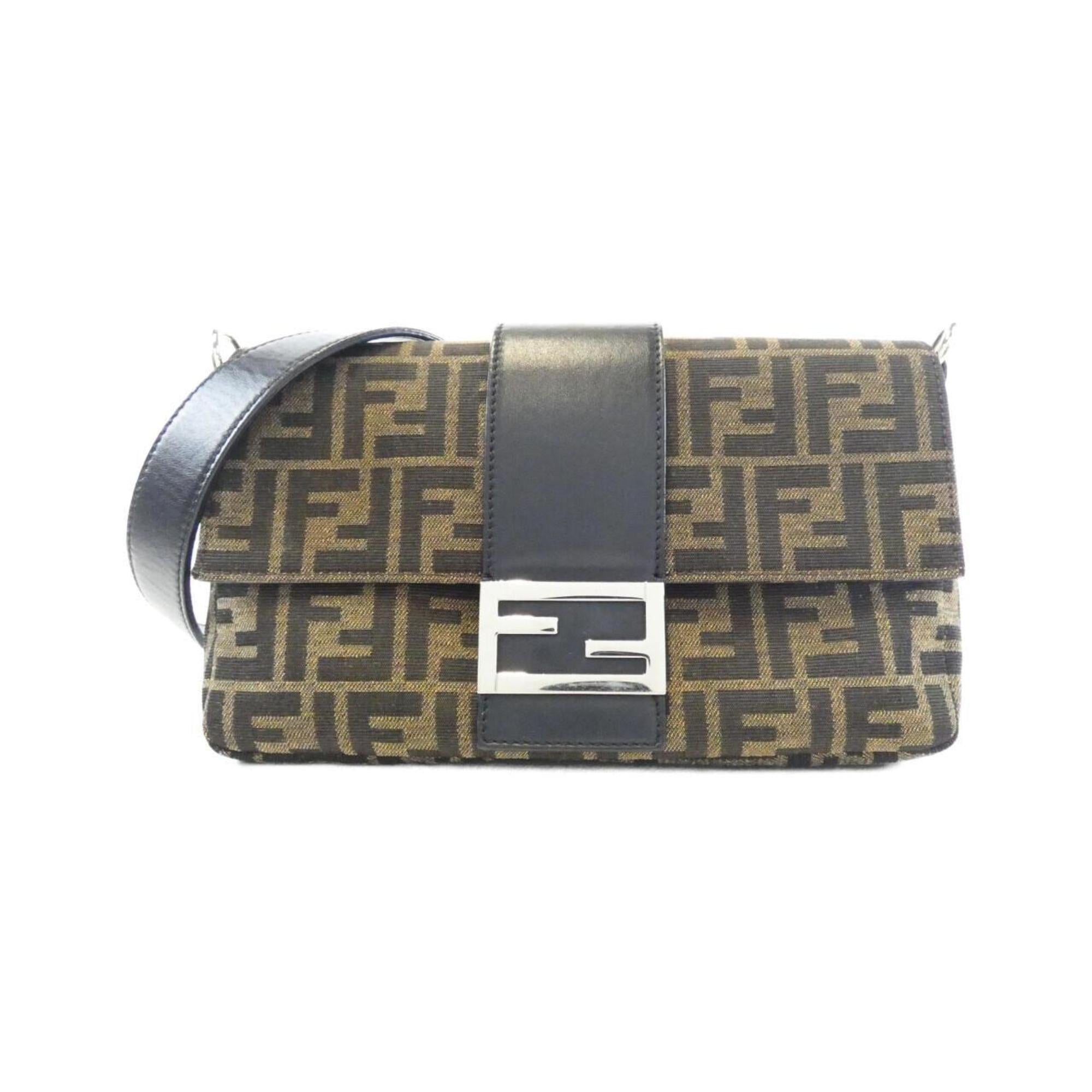 Fendi Silver Canvas Leather Fanny Pack (Pre-Owned)
