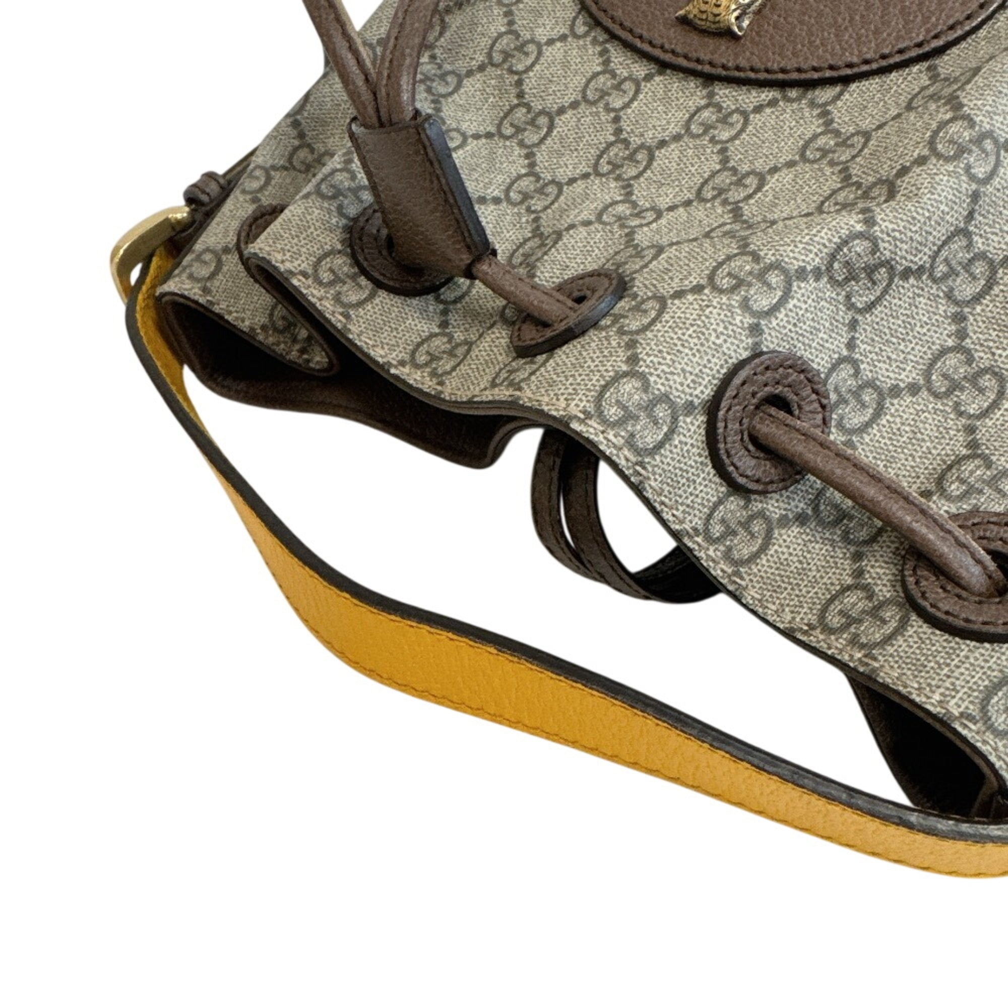 Gucci Beige Brown Yellow Pvc Leather Handbag Shoulder Bag (Pre-Owned)