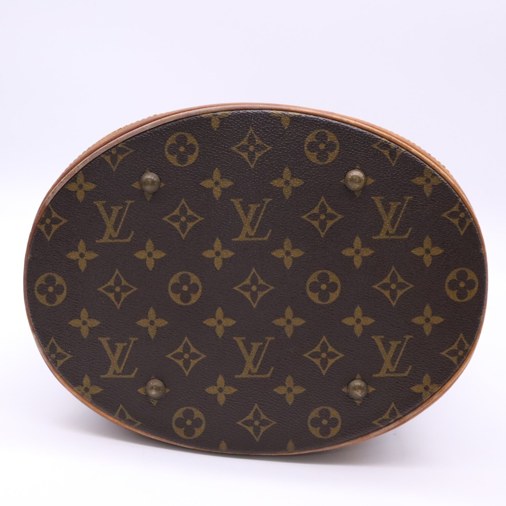 Louis Vuitton Monogram Beige Brown Coated Canvas Leather Handbag (Pre-Owned)