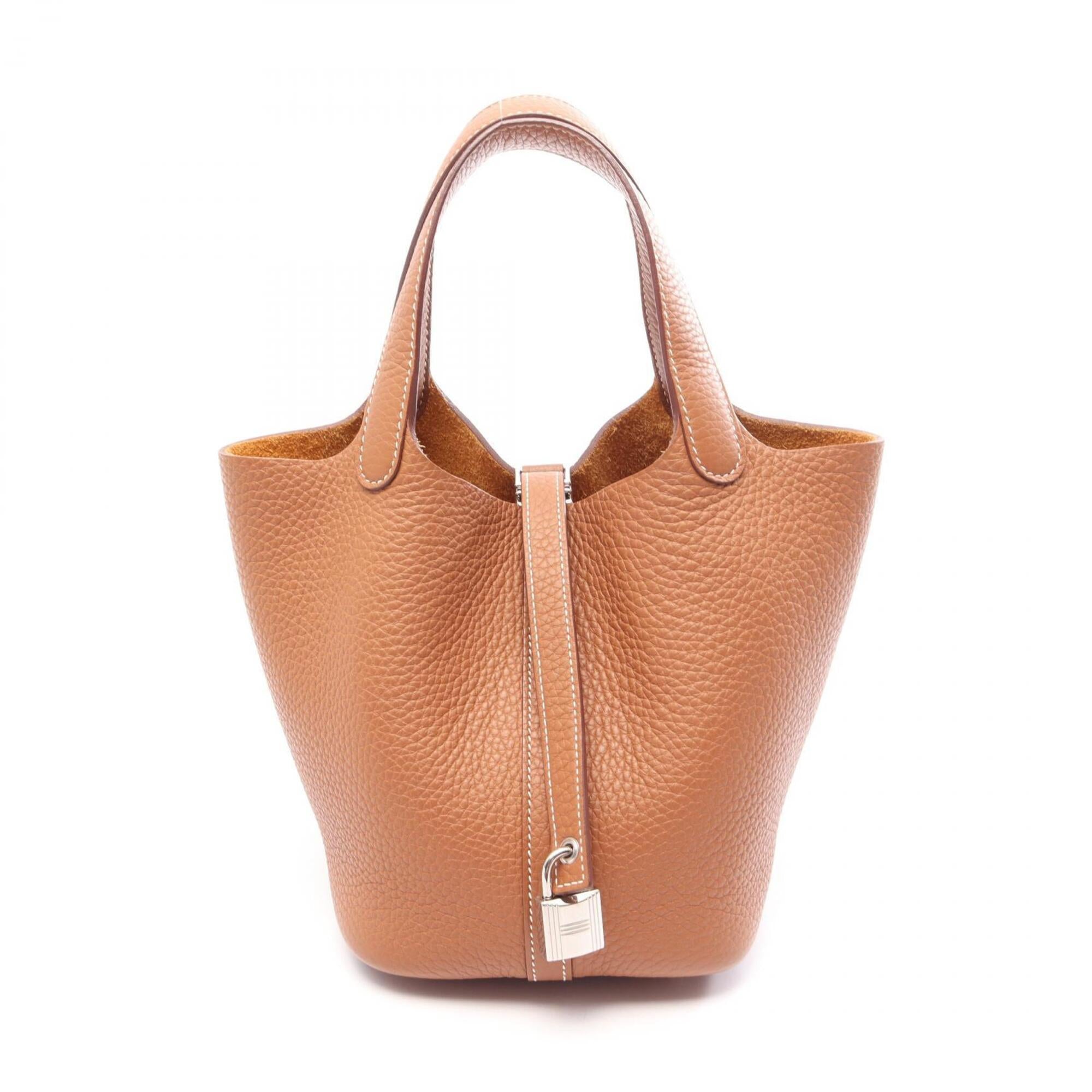 Hermes Brown Taurillon Clemence Leather Handbag (Pre-Owned)