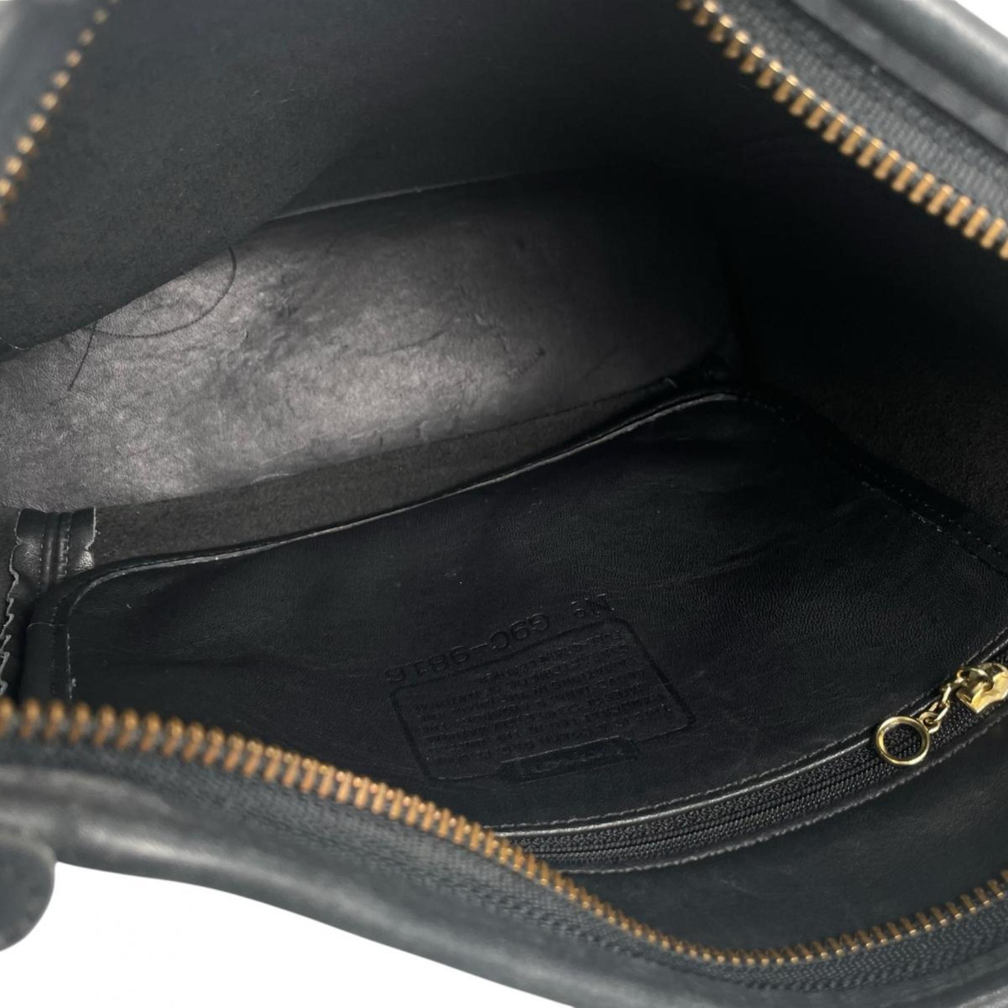 Coach Black Leather Handbag Shoulder Bag (Pre-Owned)