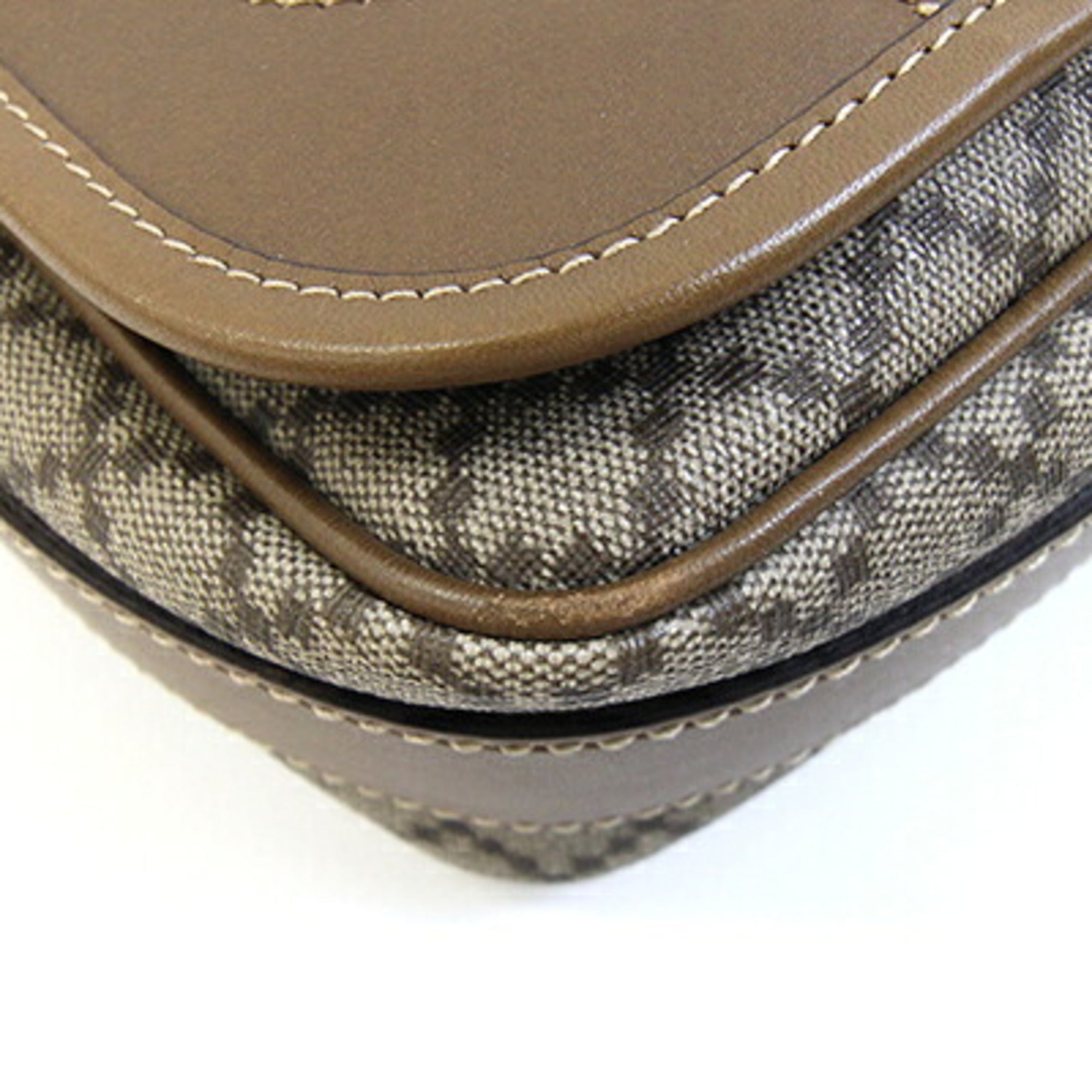 Gucci Beige Beige Brown Brown Pvc Leather Shoulder Bag (Pre-Owned)