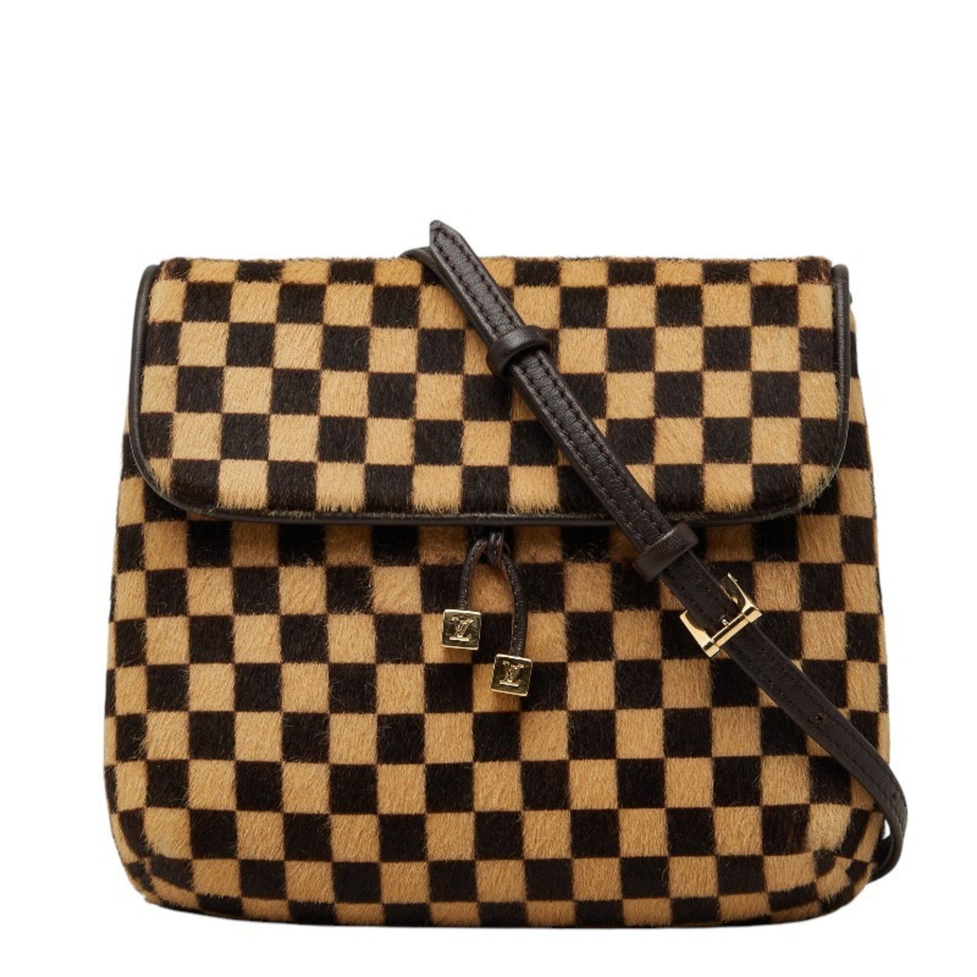 Louis Vuitton Beige Brown Leather Pochette Shoulder Bag (Pre-Owned)
