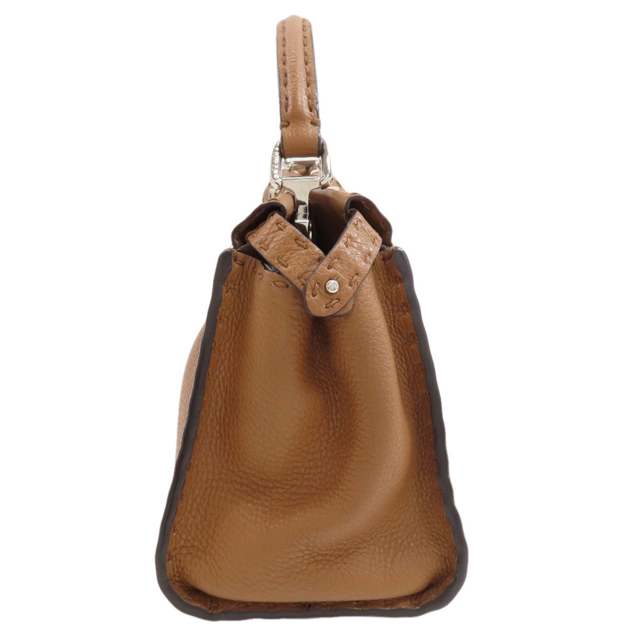 Fendi Peekaboo Brown Leather Handbag (Pre-Owned)