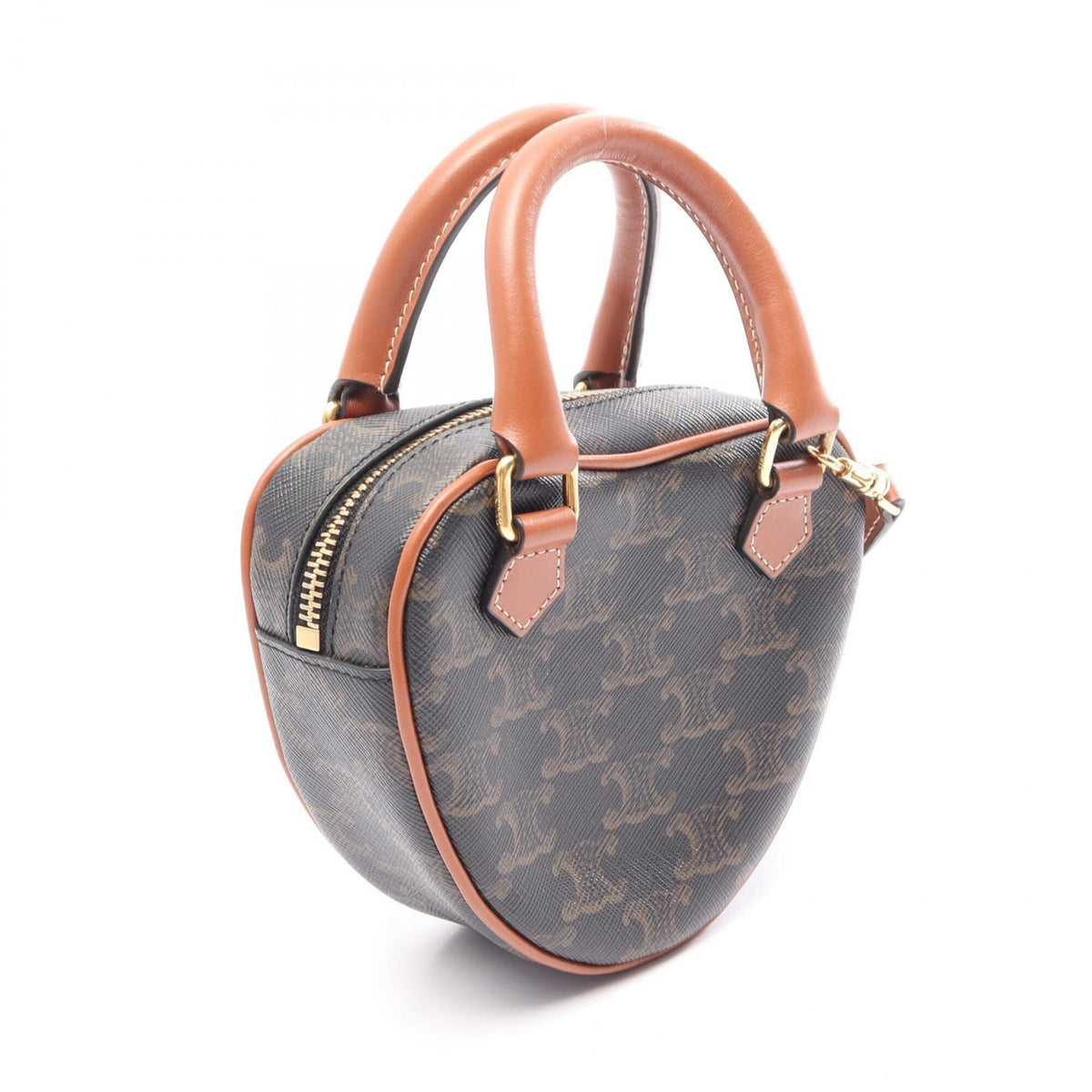 Celine Black Brown Coated Canvas Handbag (Pre-Owned)