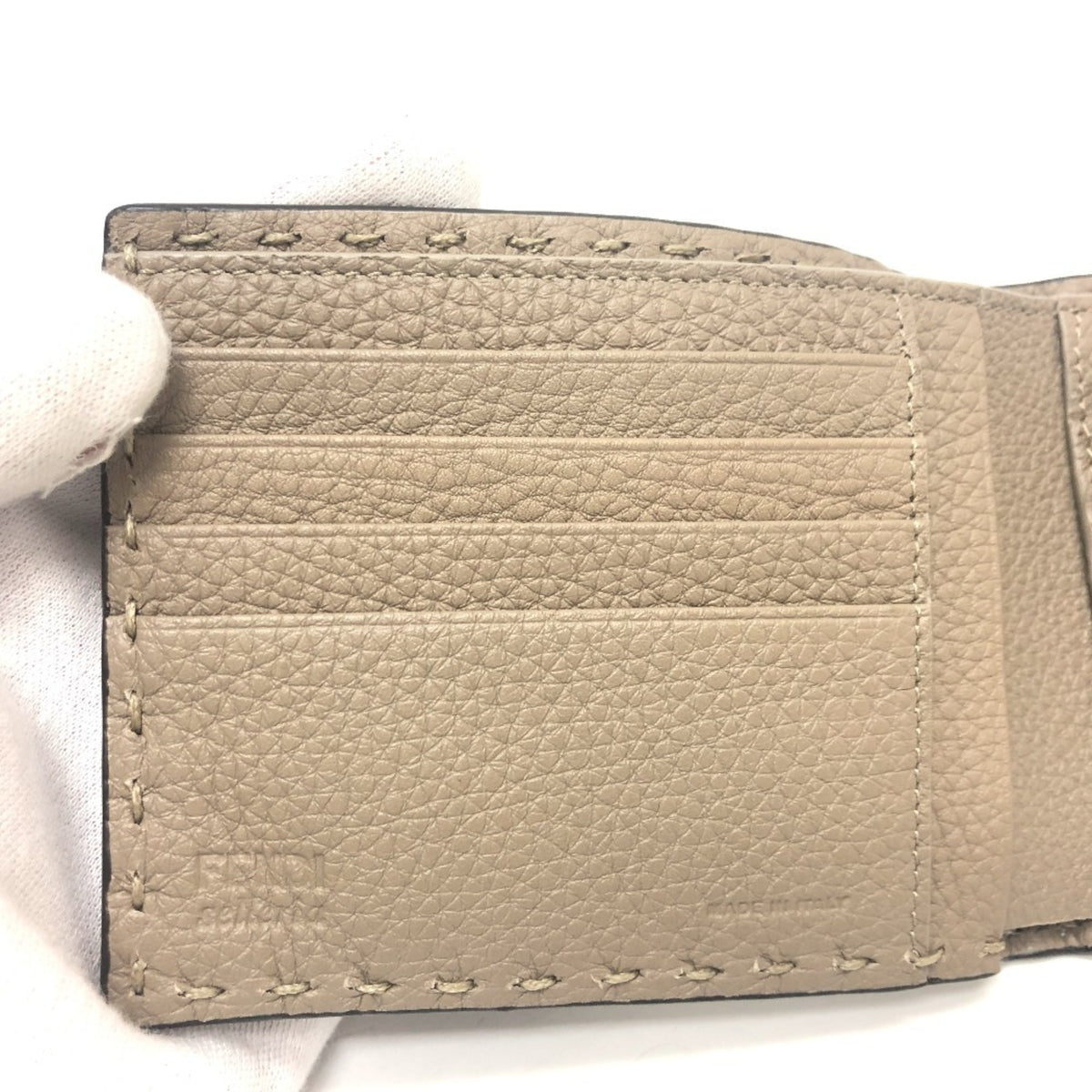 Fendi Gray Leather Wallet (Bi-Fold) (Pre-Owned)