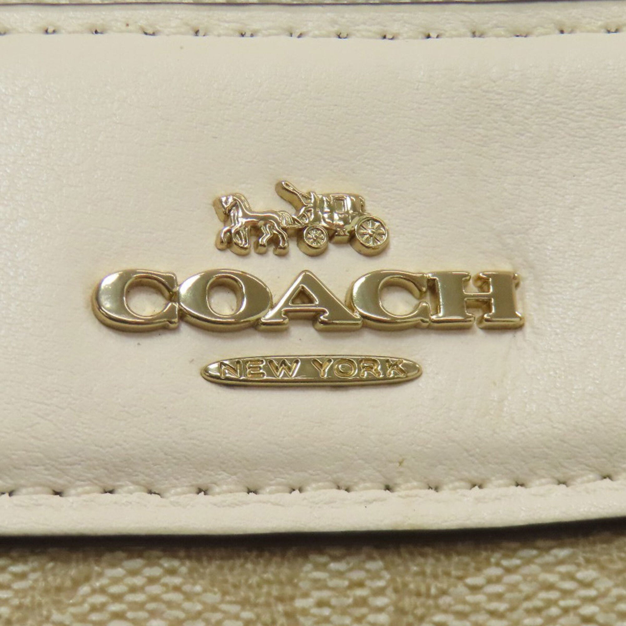 Coach Beige White Pvc Handbag (Pre-Owned)