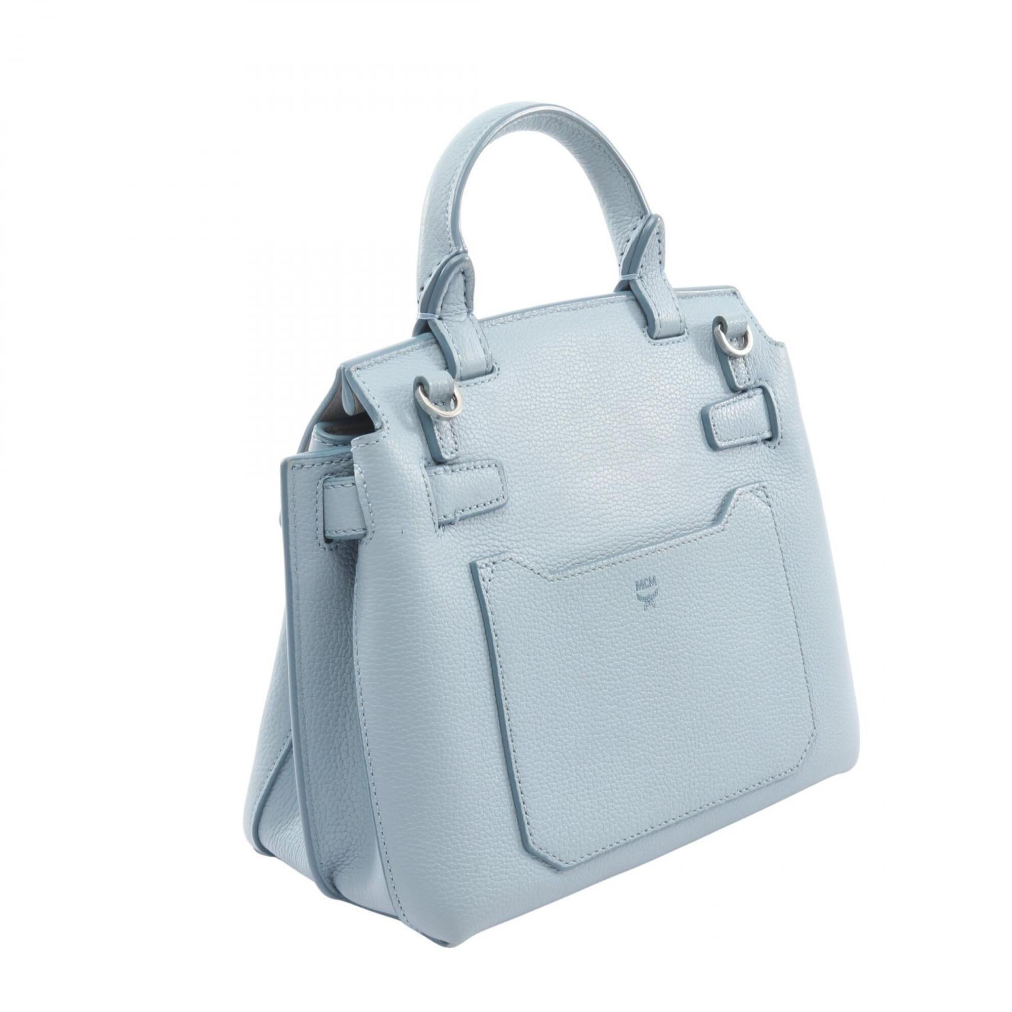Mcm Blue Leather Handbag (Pre-Owned)
