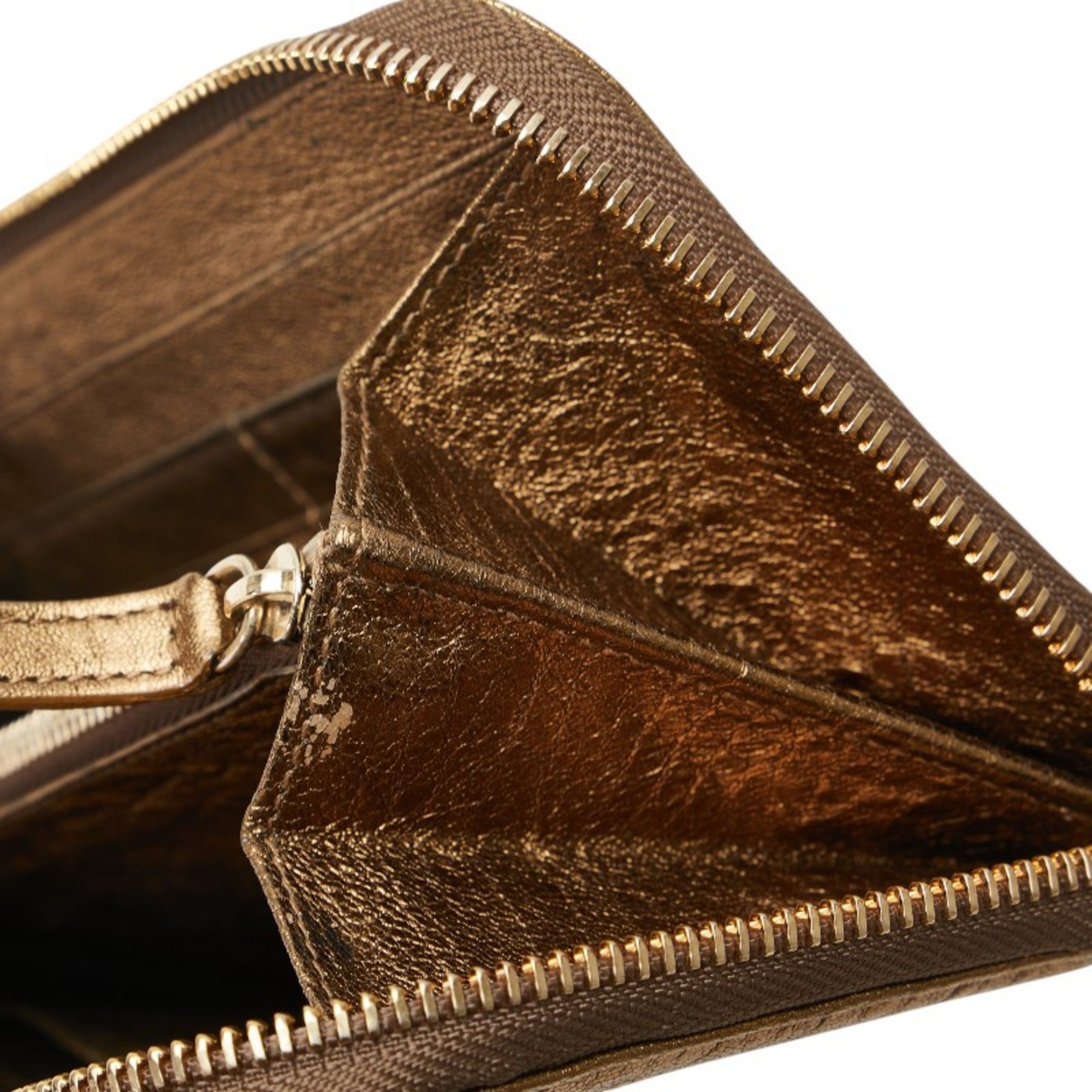 Bvlgari Collezione Gold Leather Long Wallet (Bi-Fold) (Pre-Owned)