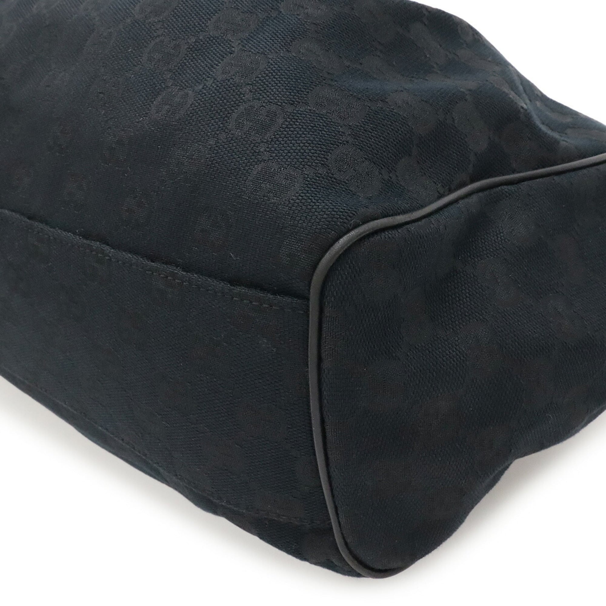 Gucci Black Canvas Leather Handbag Tote Bag (Pre-Owned)