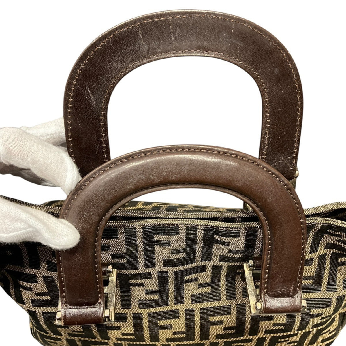 Fendi Brown Nylon Leather Handbag (Pre-Owned)