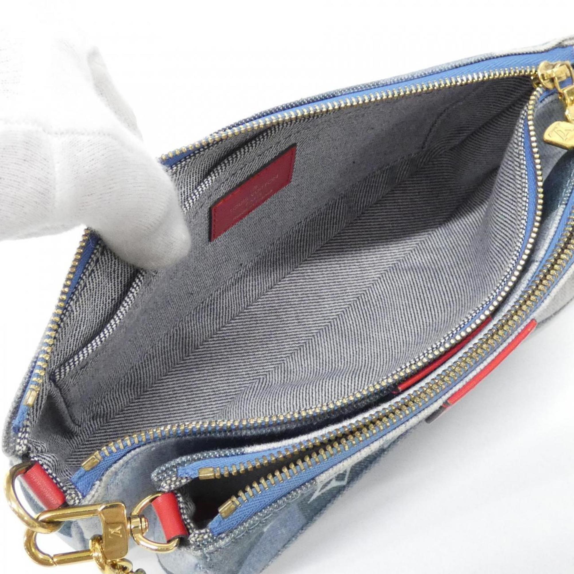 Louis Vuitton Rouge Canvas Pochette Pouch Shoulder Bag (Pre-Owned)