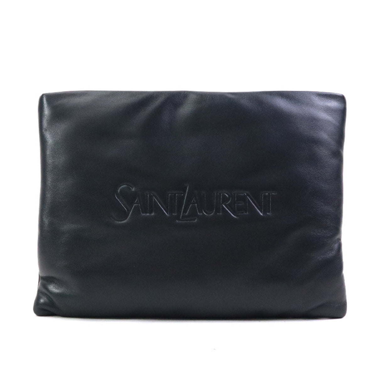 Saint Laurent Black Leather Clutch Bag (Pre-Owned)
