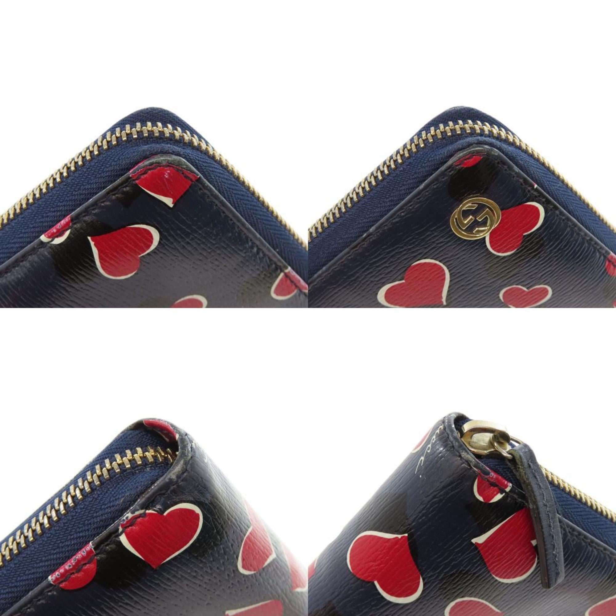 Gucci Navy Leather Long Wallet (Bi-Fold) (Pre-Owned)