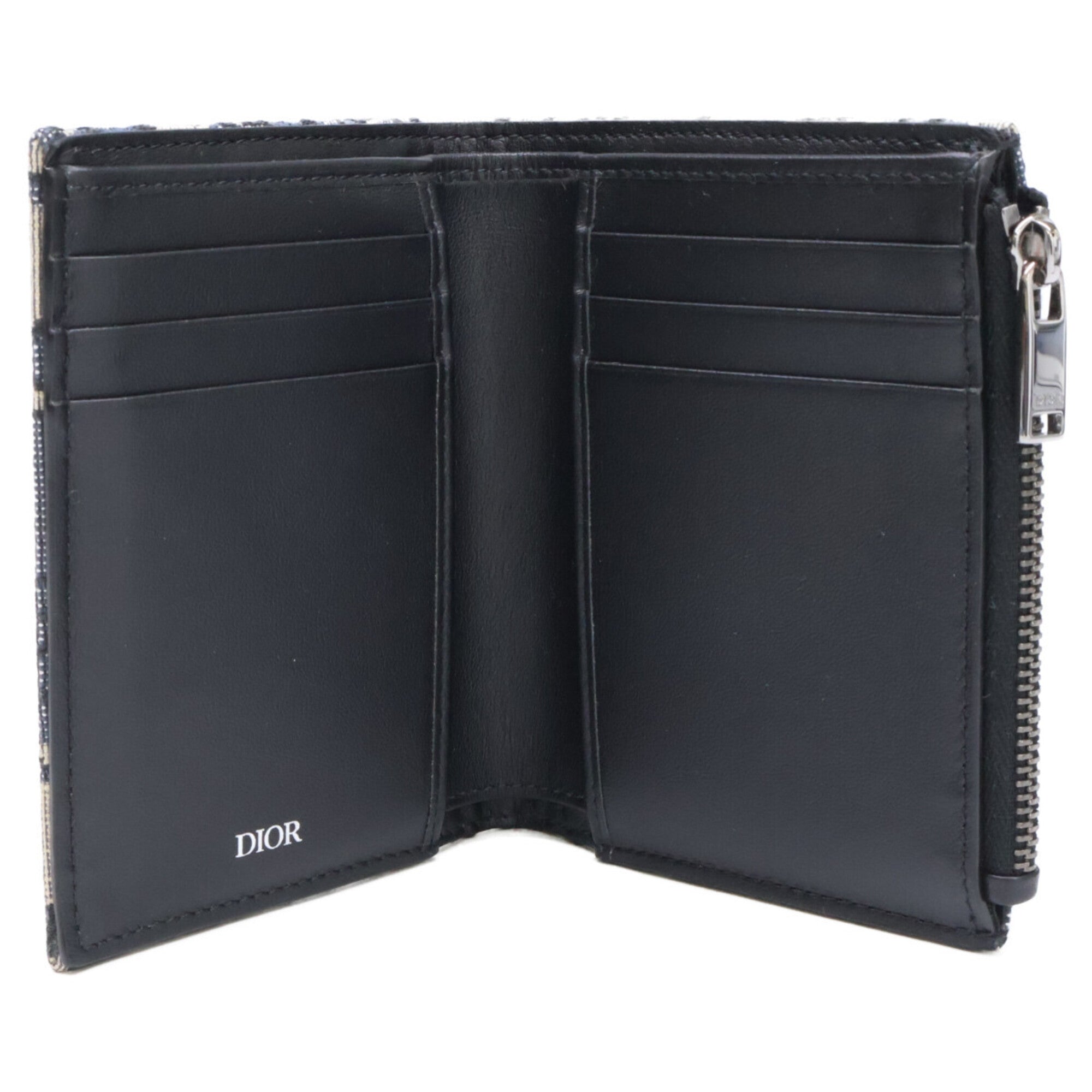 Christian Dior Navy Jacquard Wallet (Bi-Fold) (Pre-Owned)