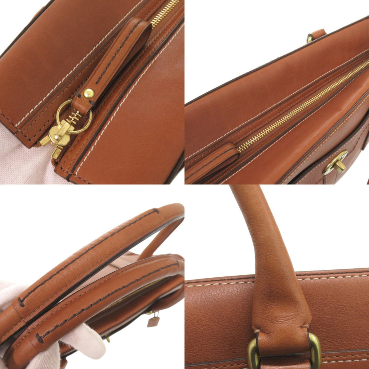 Coach Brown Leather Handbag Tote Bag (Pre-Owned)