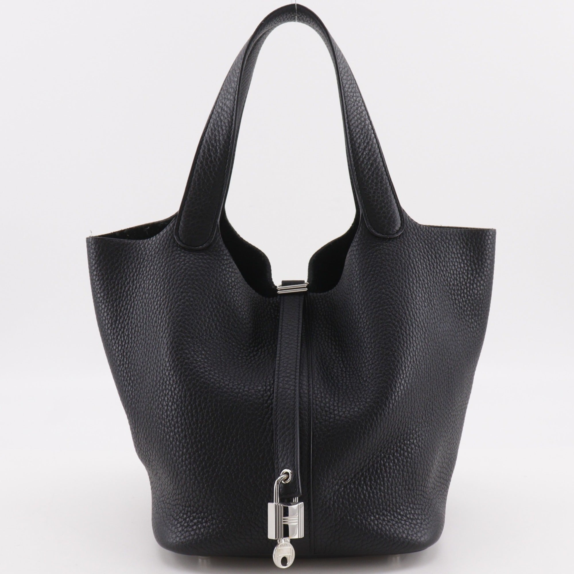 Hermes Black Taurillon Clemence Leather Handbag (Pre-Owned)