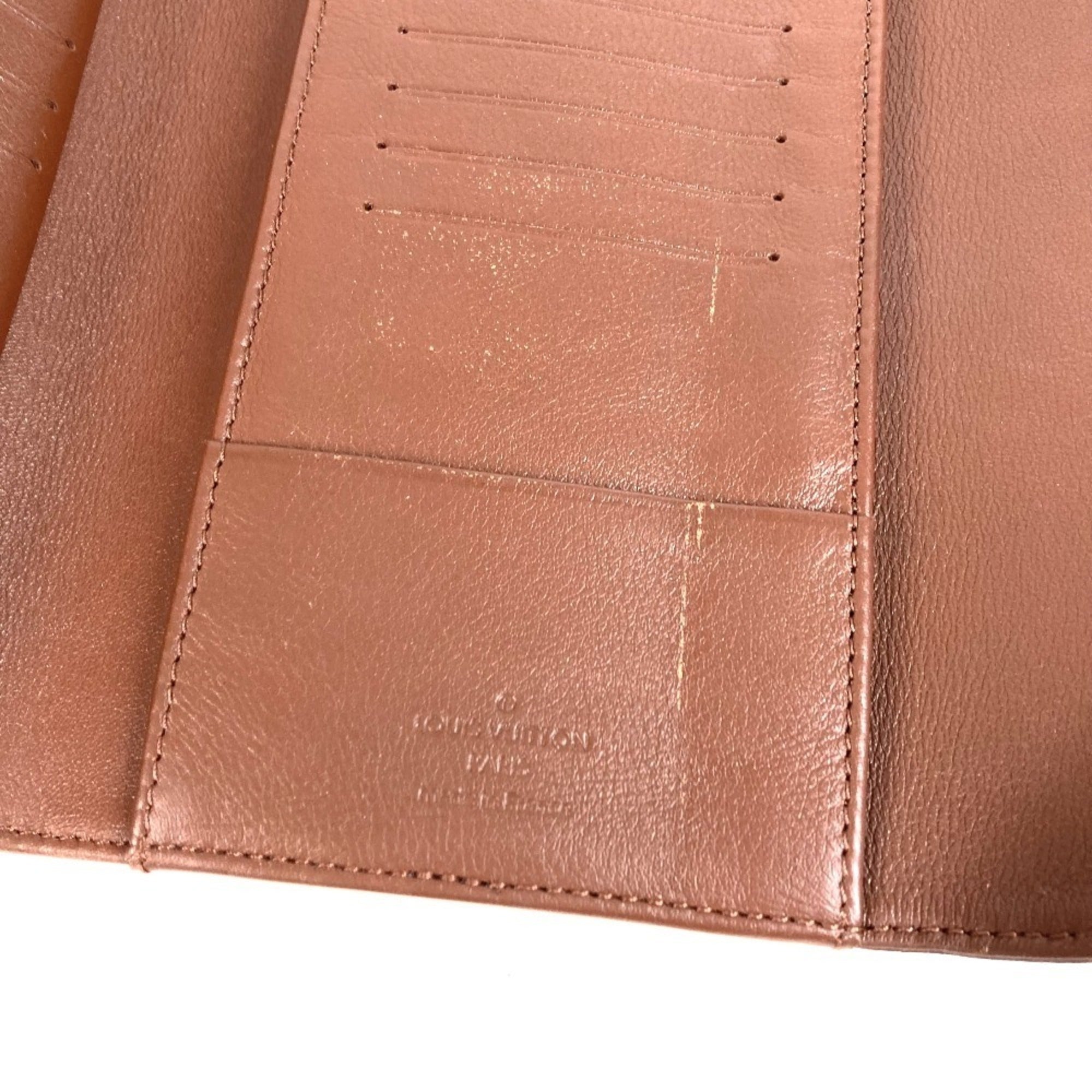 Louis Vuitton Brown Mahina Leather Long Wallet (Tri-Fold) (Pre-Owned)