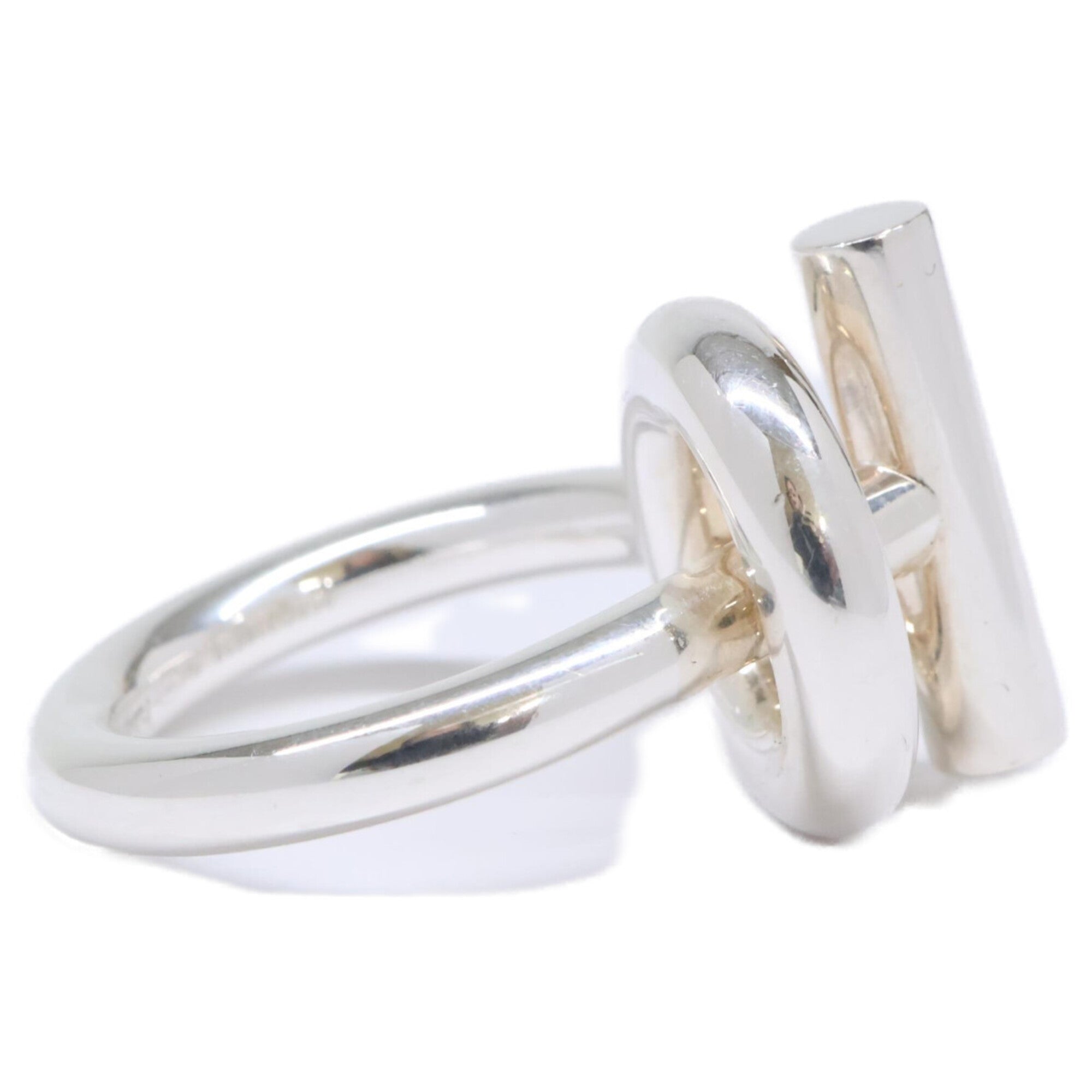 Hermes Silver Silver 925 Band Ring (Pre-Owned)
