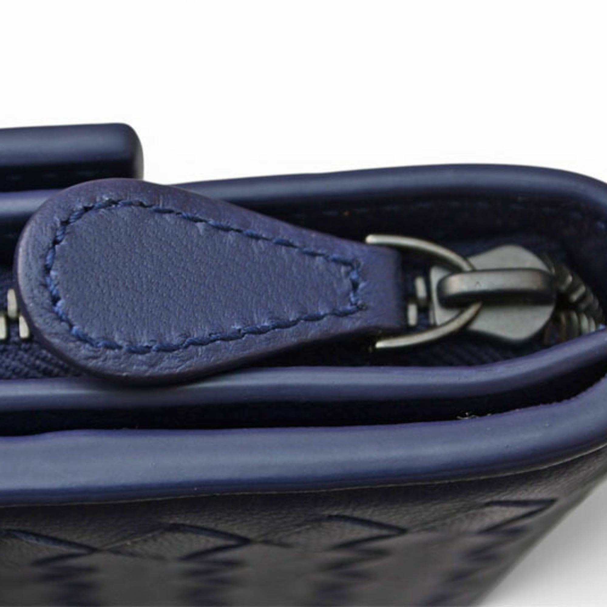 Bottega Veneta Dark Purple Leather Long Wallet (Bi-Fold) (Pre-Owned)
