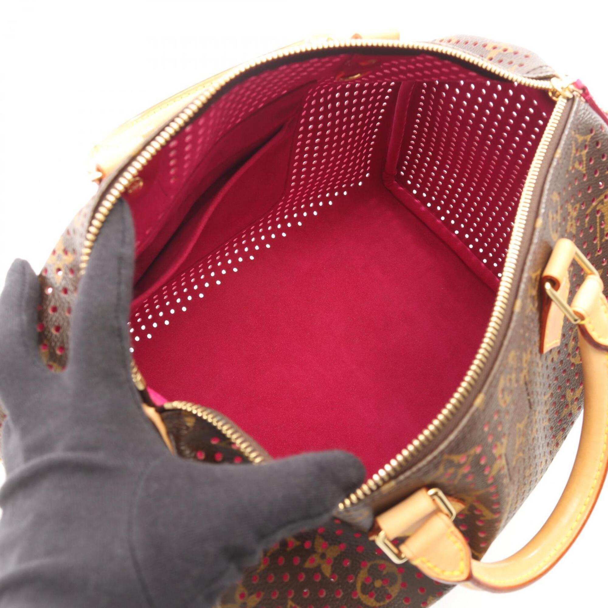 Louis Vuitton Brown Fuchsia Pink Coated Canvas Leather Handbag (Pre-Owned)