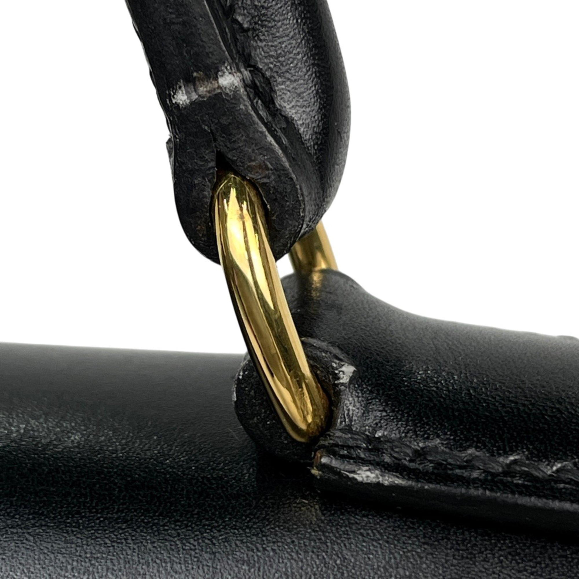 Hermes Black Box Calf Leather Handbag (Pre-Owned)