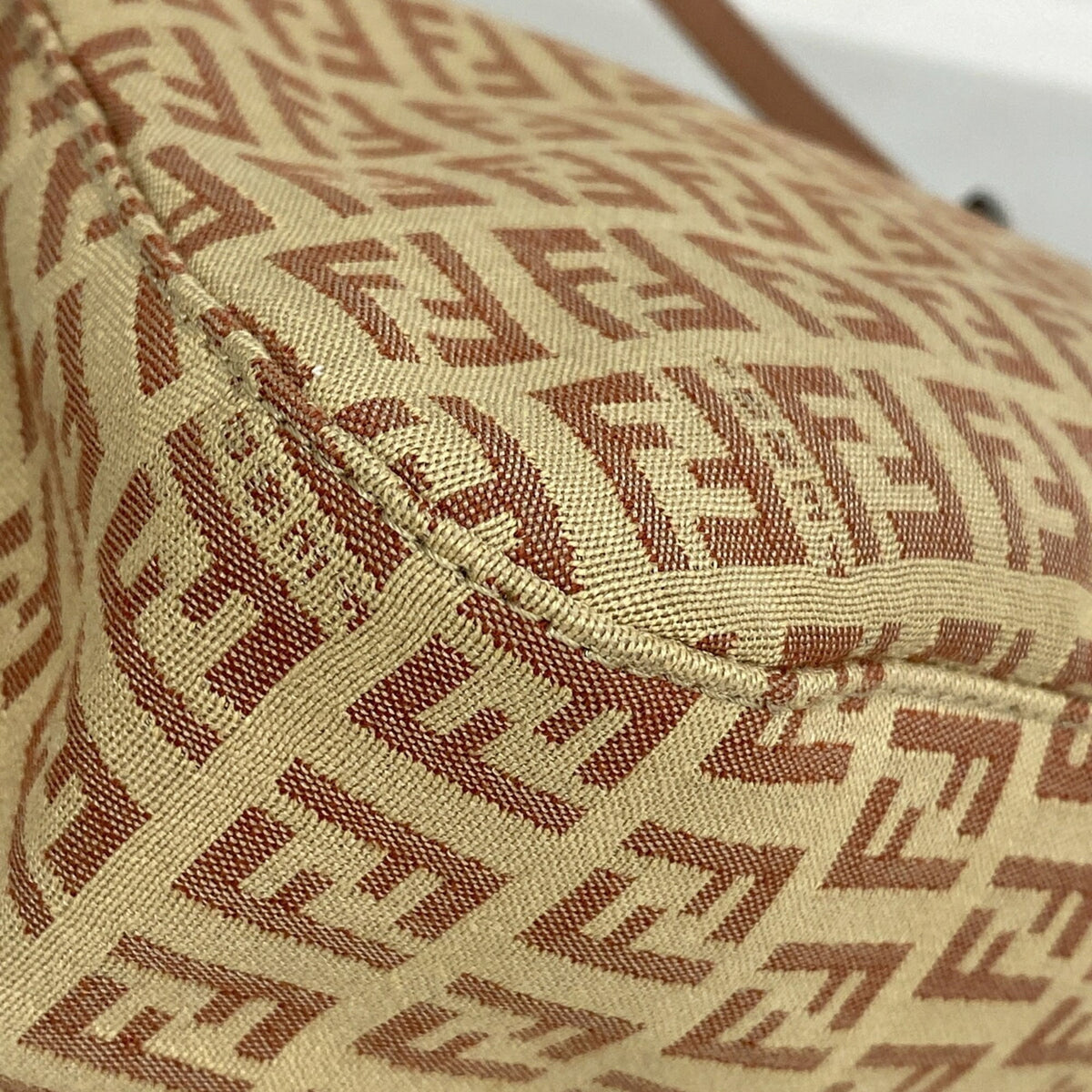 Fendi Beige Pink Nylon Canvas Handbag (Pre-Owned)