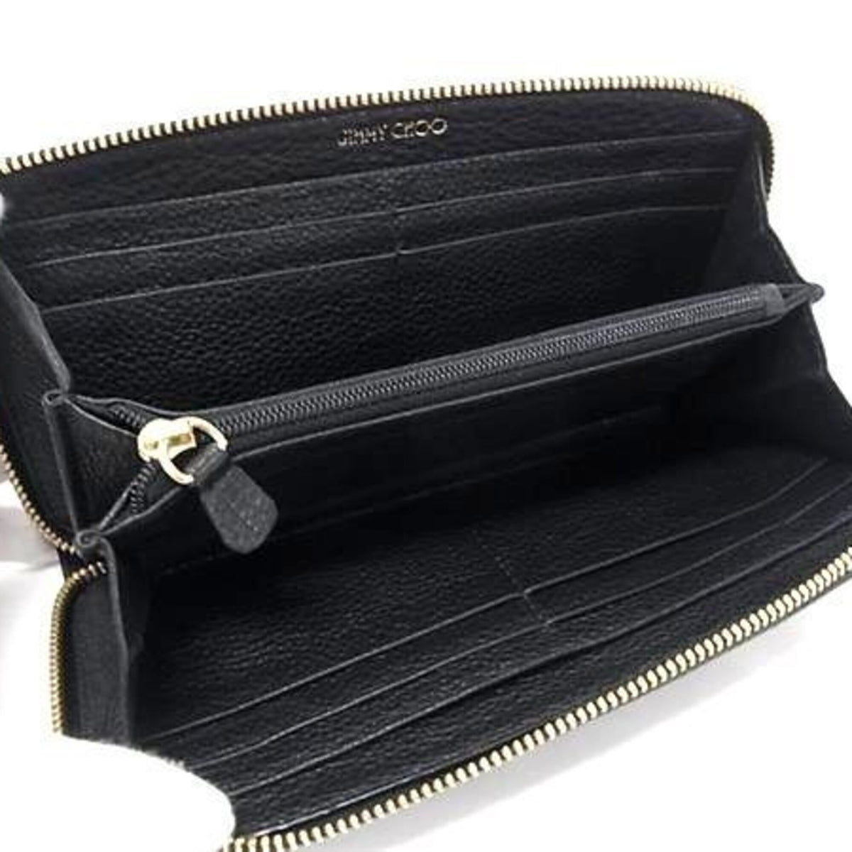 Jimmy Choo Black Leather Long Wallet (Bi-Fold) (Pre-Owned)