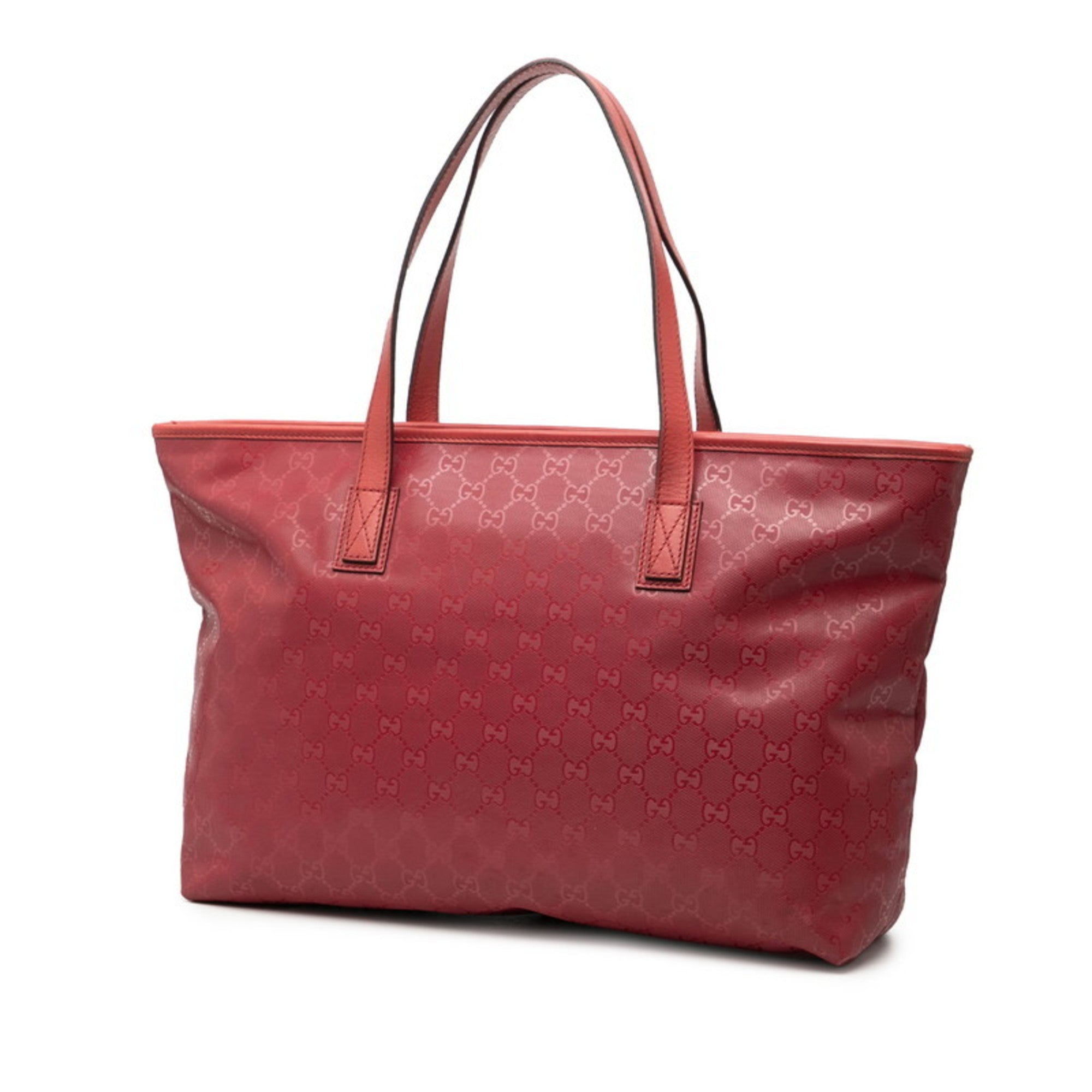 Gucci Pink Red Color Gg Imprimé Tote Bag (Pre-Owned)