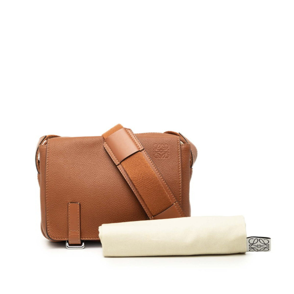 Loewe Brown Leather Messenger Bag Shoulder Bag (Pre-Owned)