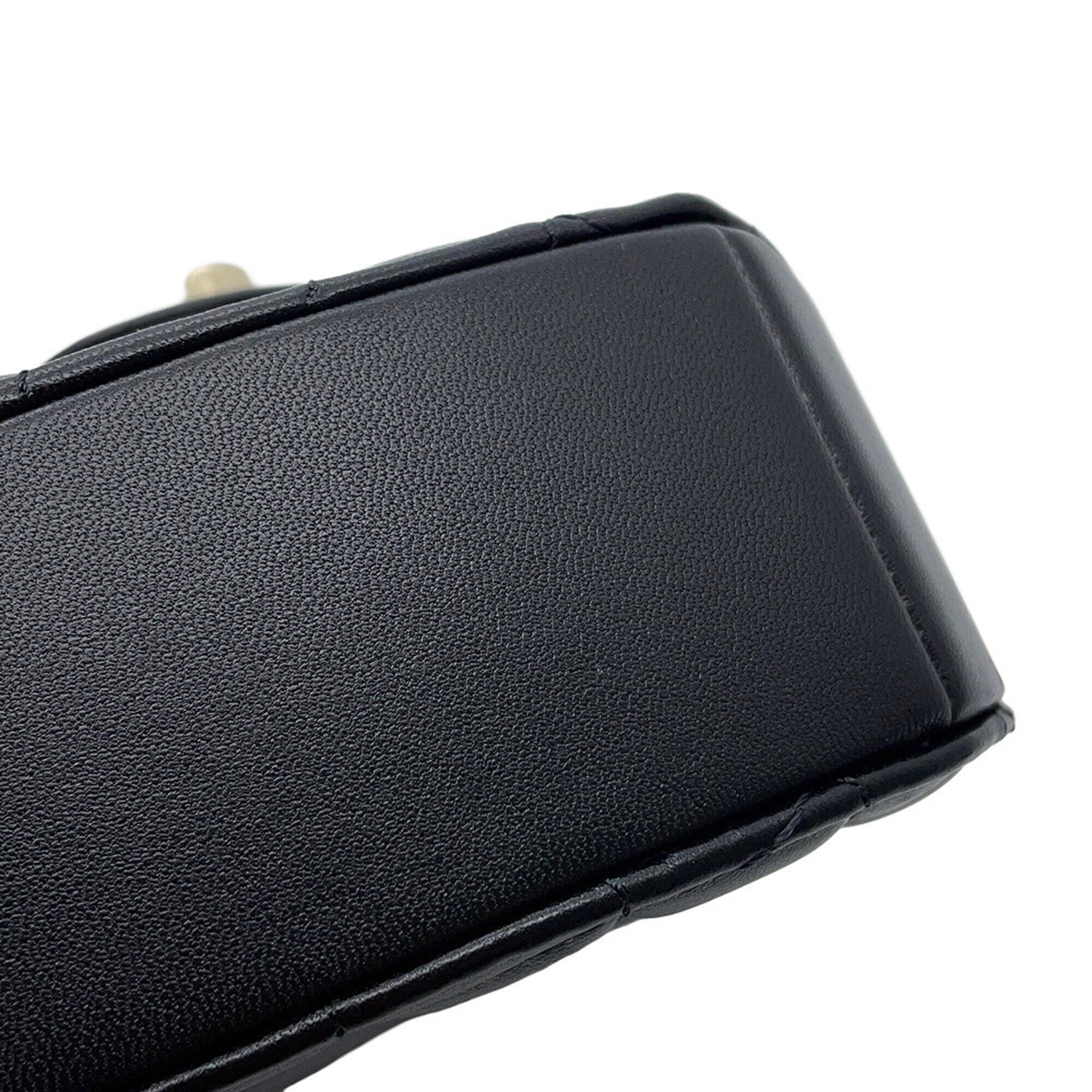 Chanel Matelasse Black Leather Handbag Shoulder Bag (Pre-Owned)