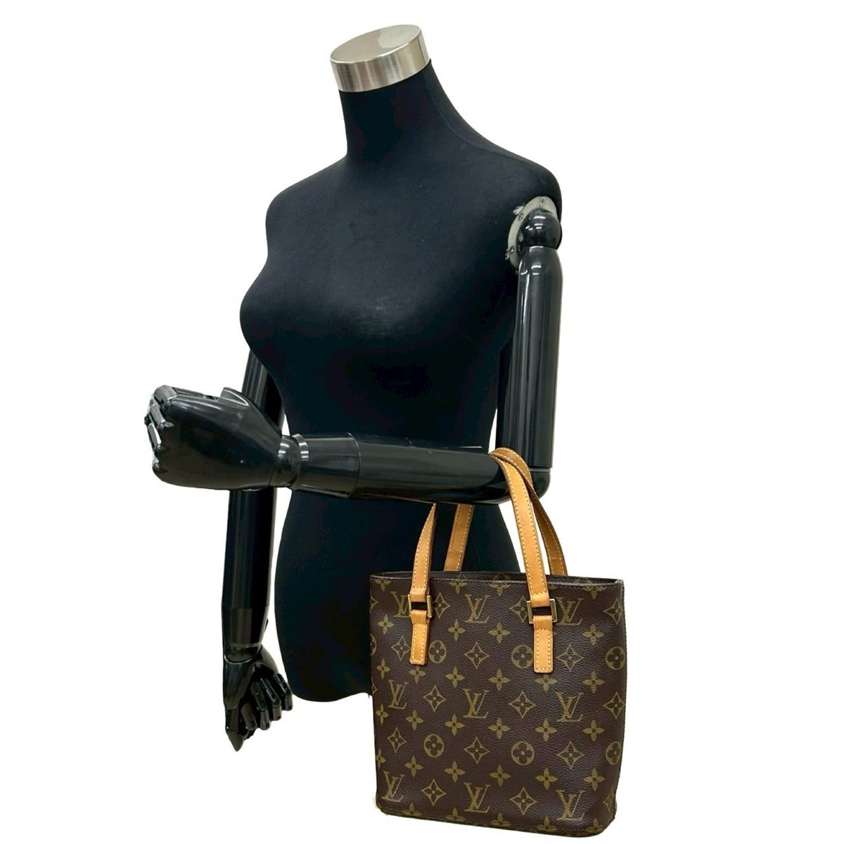 Louis Vuitton Brown Leather Pvc Handbag Tote Bag (Pre-Owned)