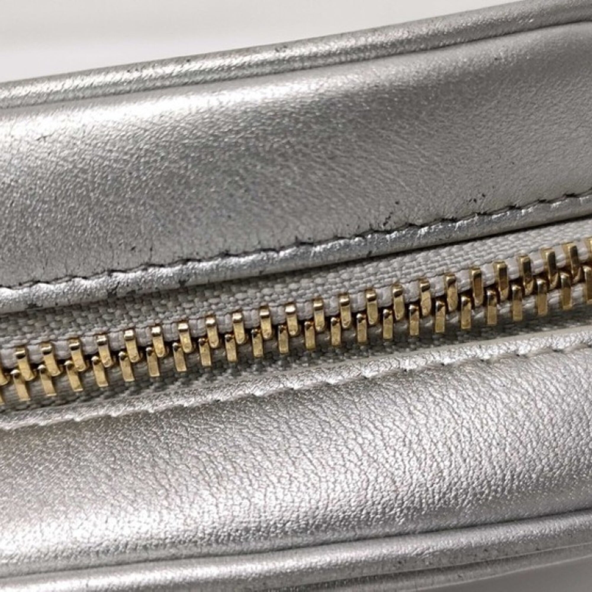 Celine Silver Leather Shoulder Bag (Pre-Owned)