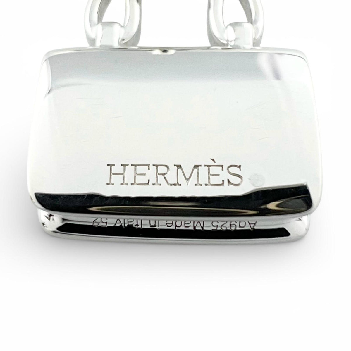Hermes Silver Silver 925 Band Ring (Pre-Owned)
