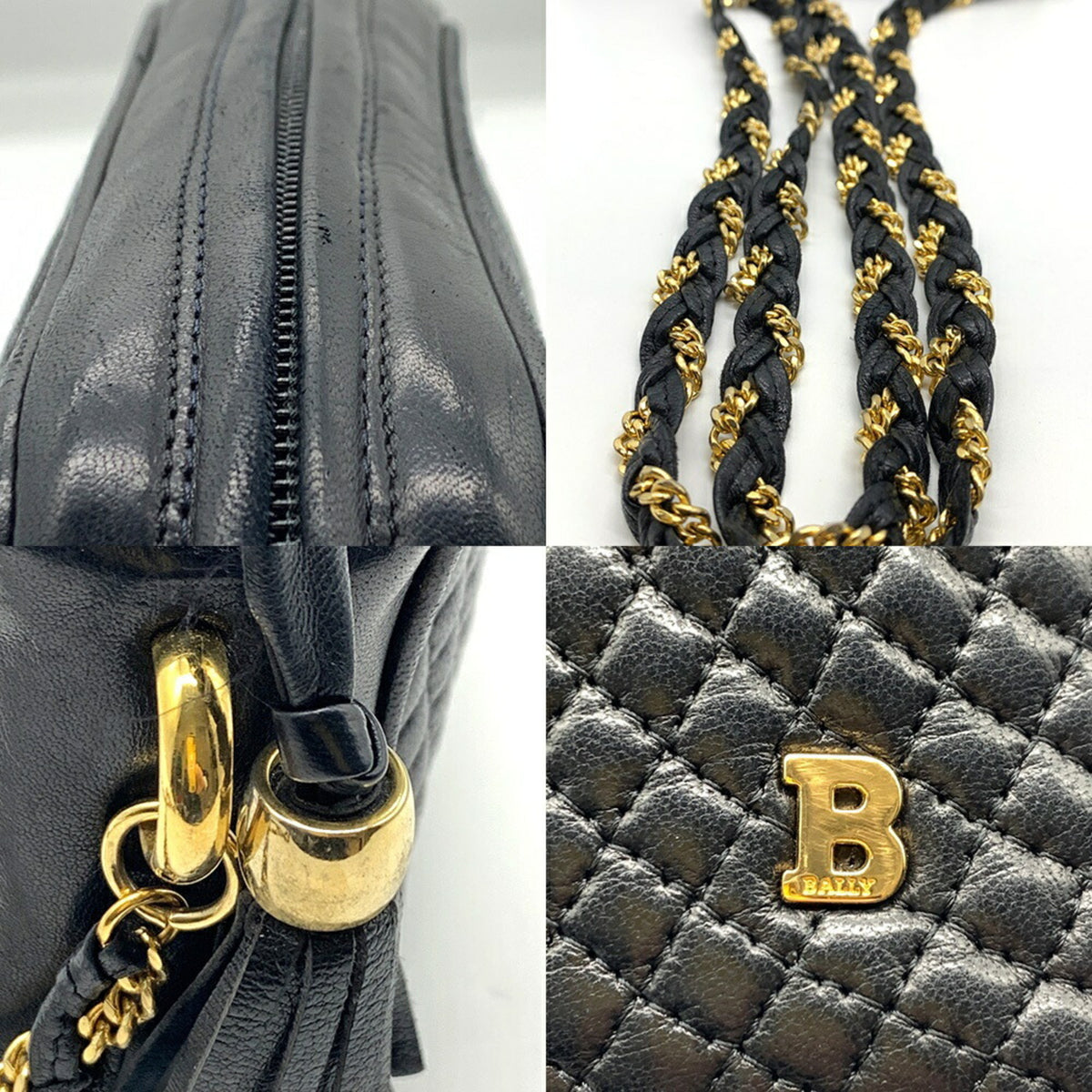 Bally Black Leather Shoulder Bag (Pre-Owned)