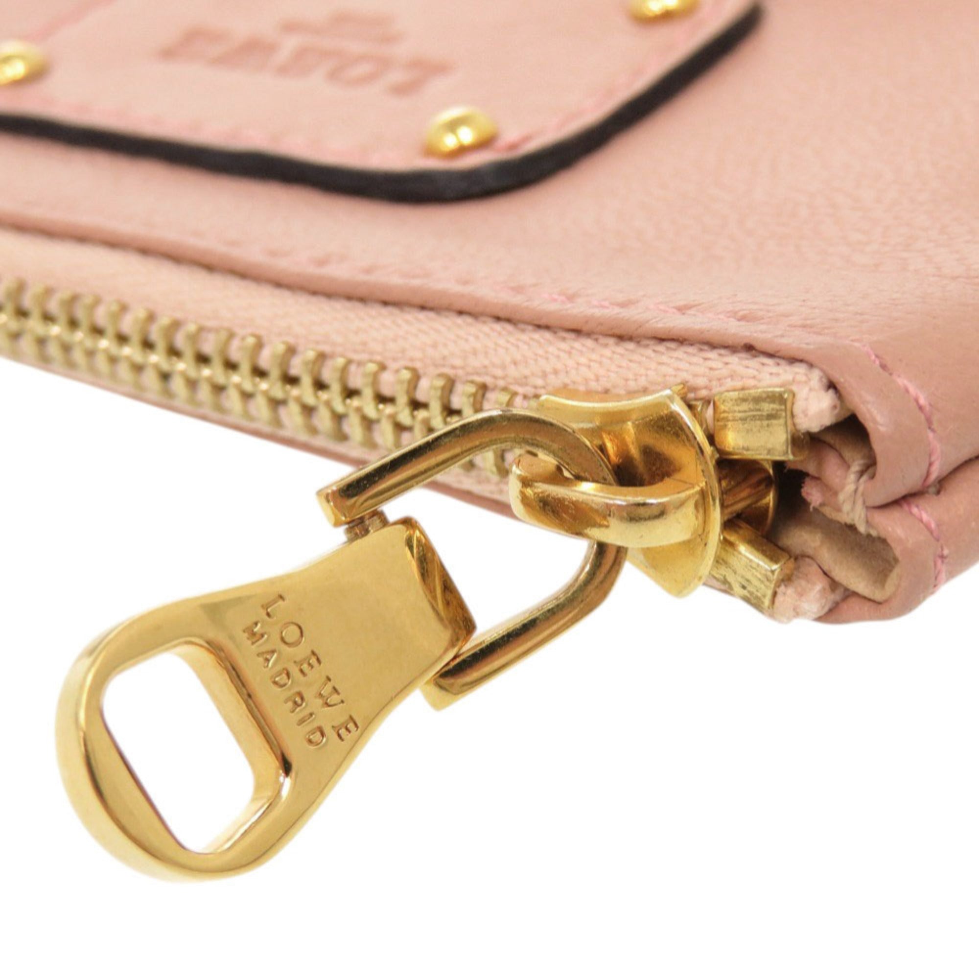 Loewe Pink Leather Coin Purse/Coin Case (Pre-Owned)