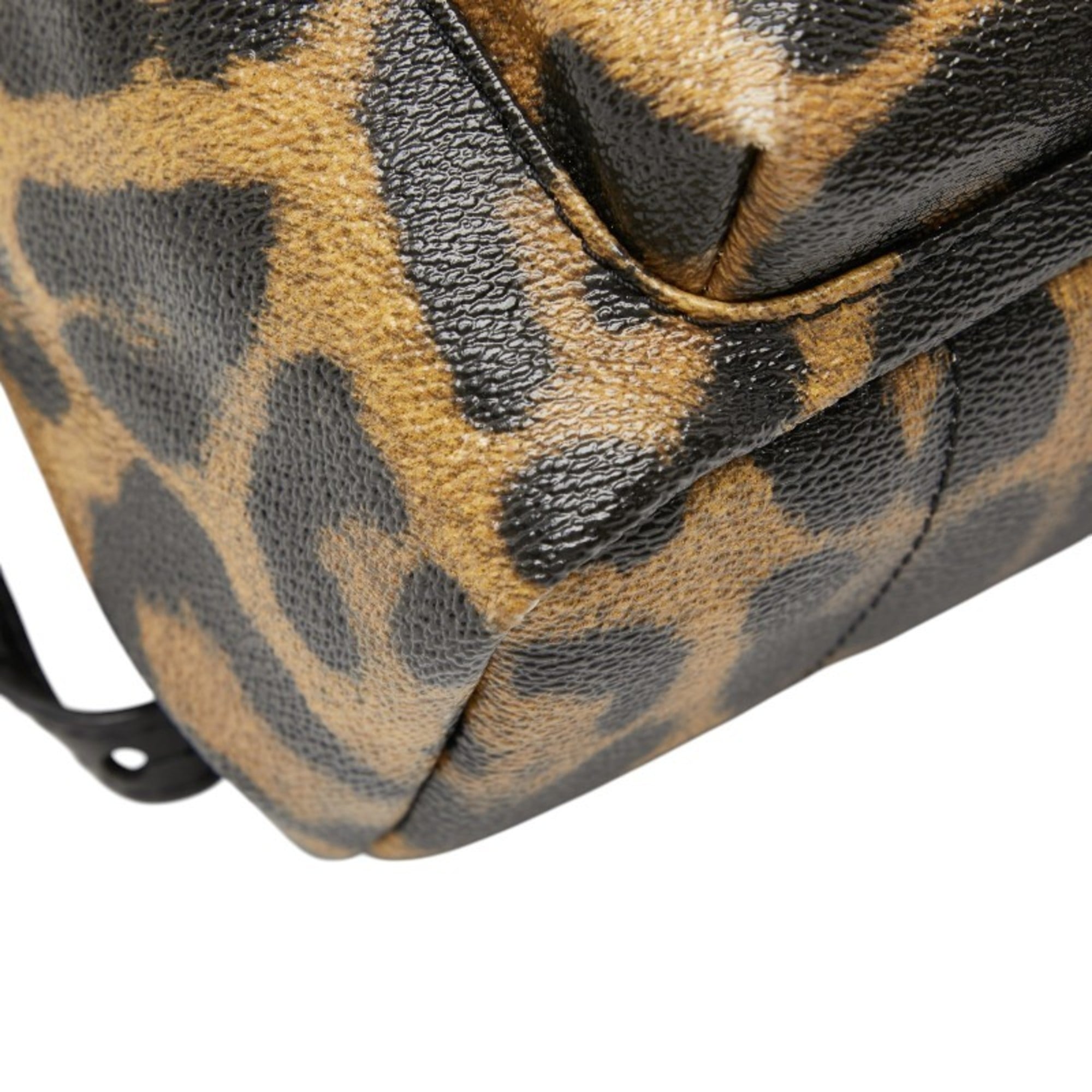 Louis Vuitton Black Brown Leopard Pvc Leather Backpack Basket (Pre-Owned)